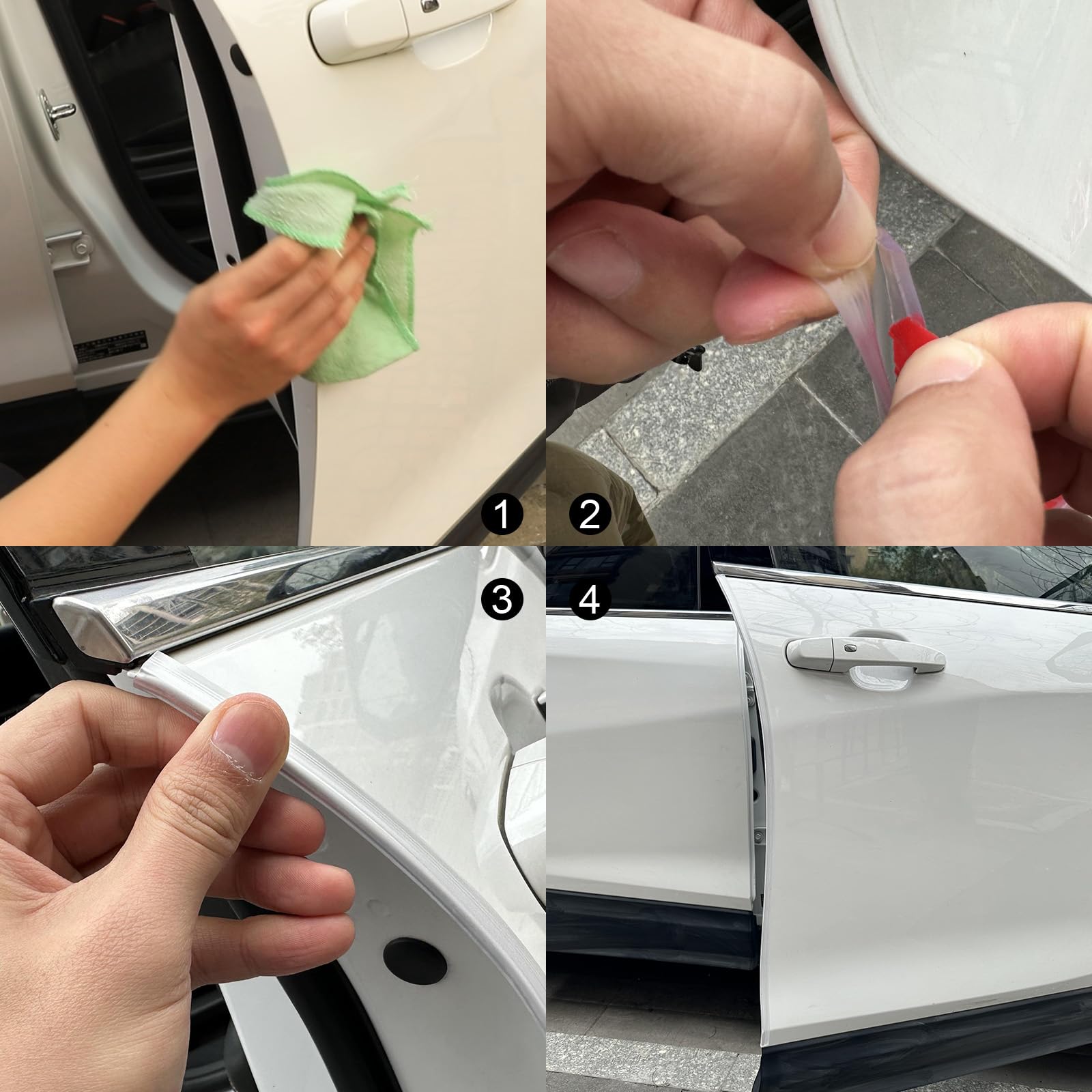 Winunite Car Door Edge Guards 32.8ft Clear PVC U-Shaped - Scratch & Chip Resistant, Fits Most Vehicles, Model W-guardtr32