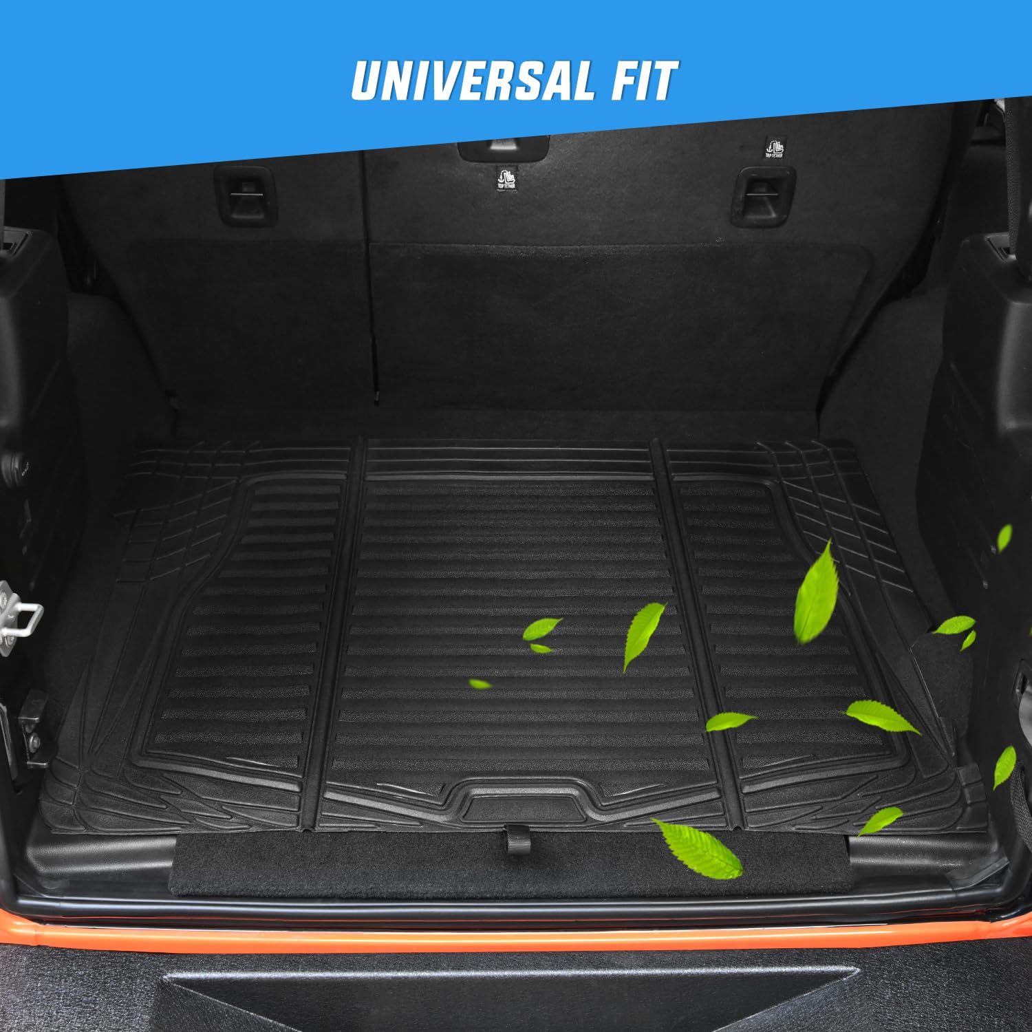 Nilight Rubber Cargo Mats For Cars Trucks Suvs,Universal Trim To Fit For Most Vehicles,All Weather Protection Heavy Duty Cargo L