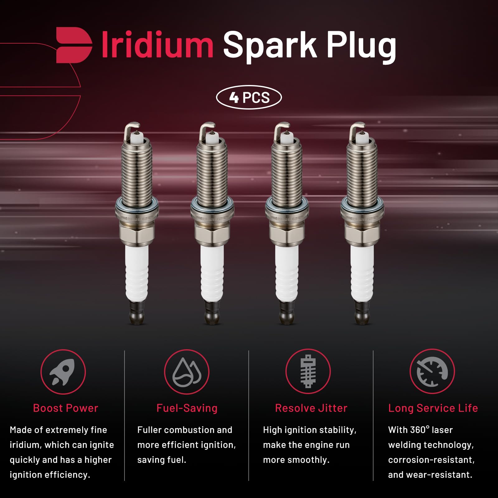 Bdfhyk 5118 Iridium Spark Plugs Compatible With Nissan Frontier Micra Sentra Versa Note Sentra Suzuki Equator 1.6L 1.8L 2.0L 2.5