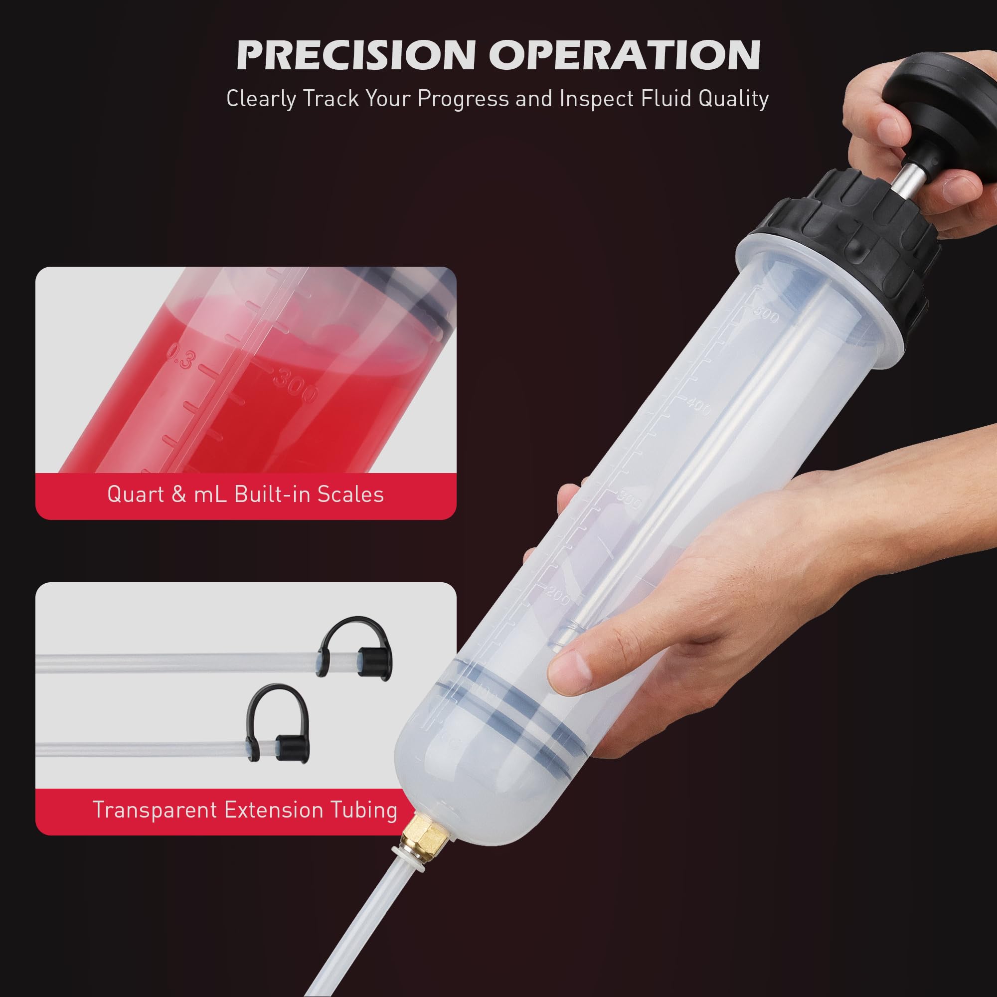 Sedy Fluid Extractor Multi-Purpose Oil Syringe With 500Cc, Oil Suction Pump, Manual Extraction And Filling Pump, Automotive Oil