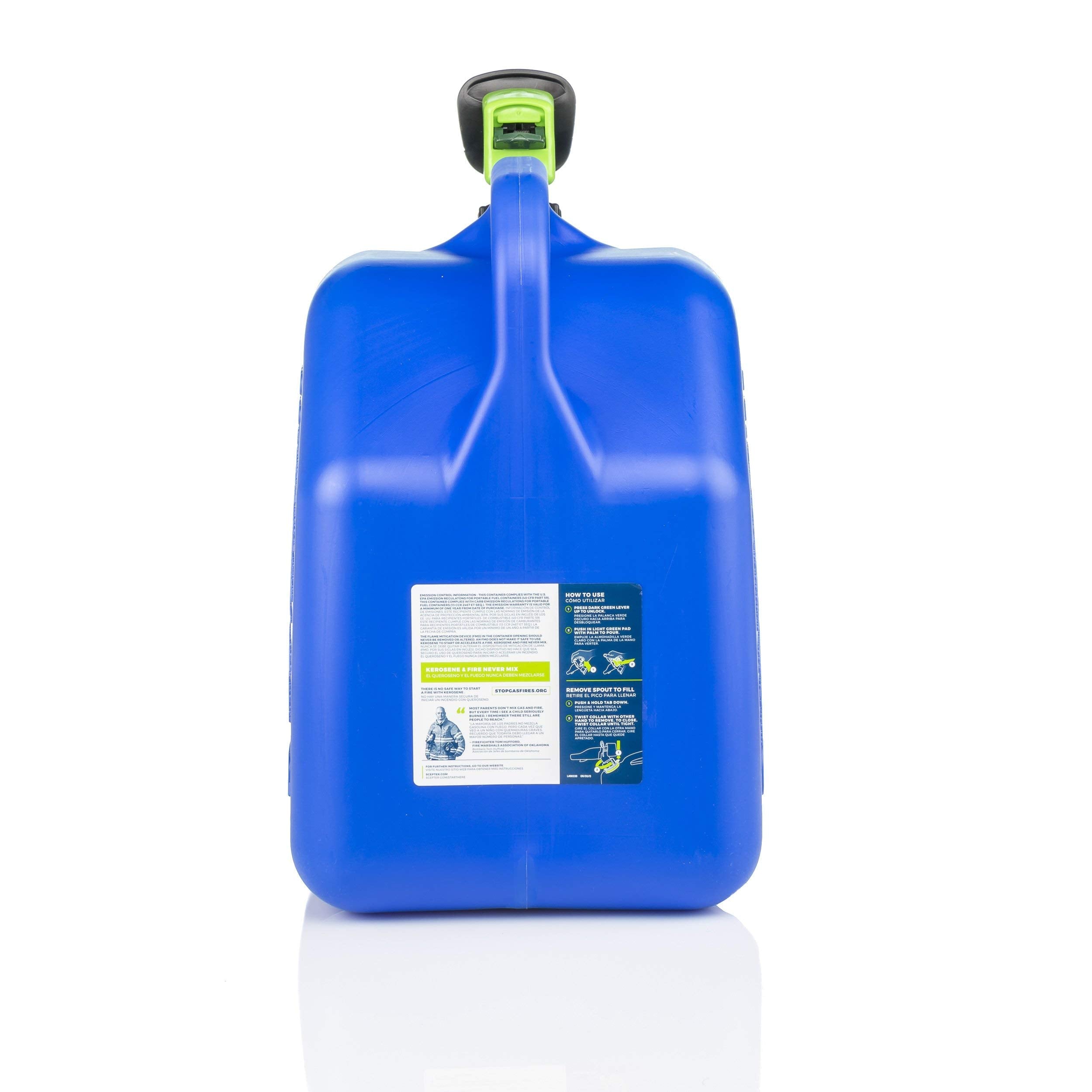 Scepter Fr1K501 Smartcontrol Kerosene Can, 5 Gallon, Blue, 11.5 X 9.9 X 16.75