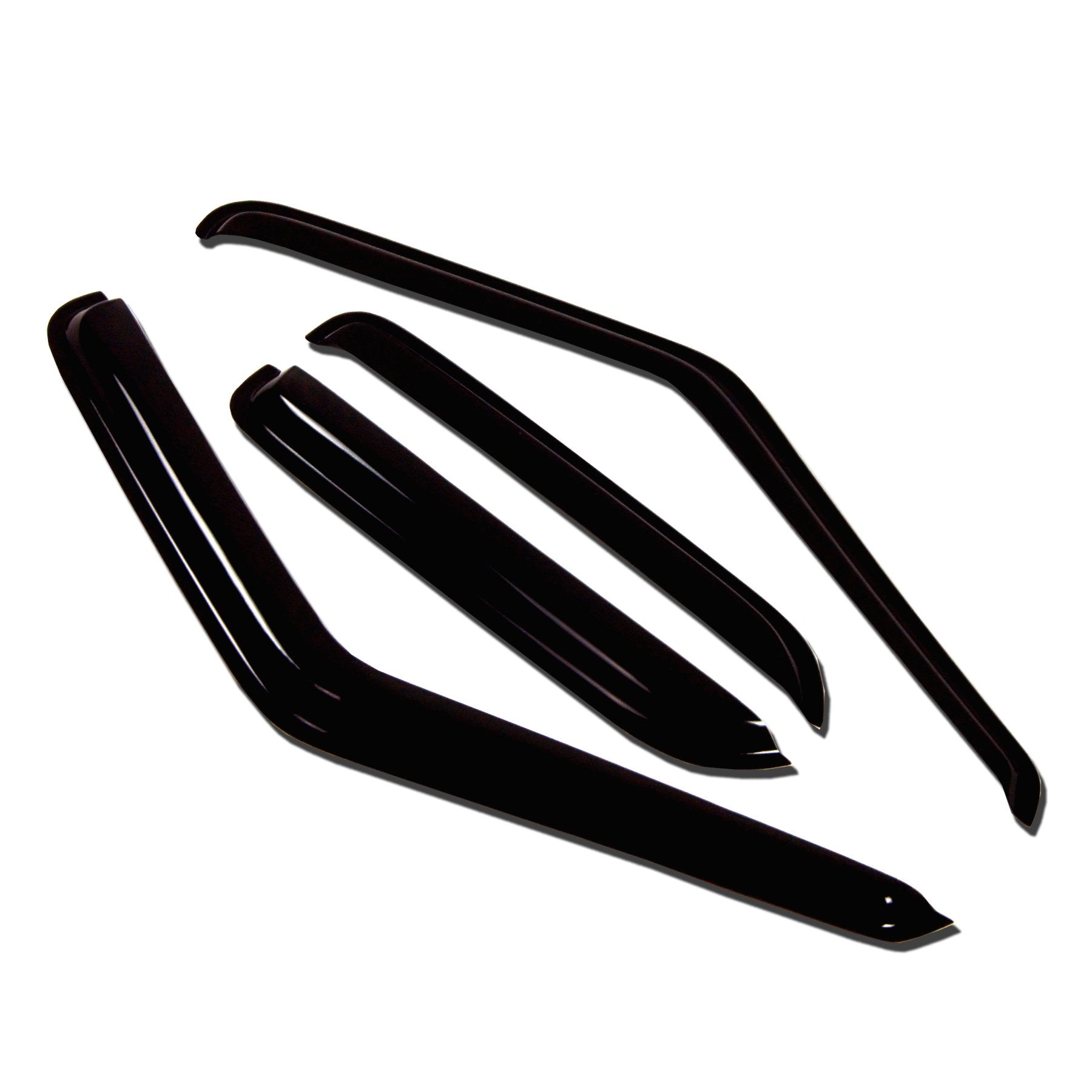 TuningPros WV-132-1 Window Visor Deflector Rain Guard Dark Smoke 4-pc Set