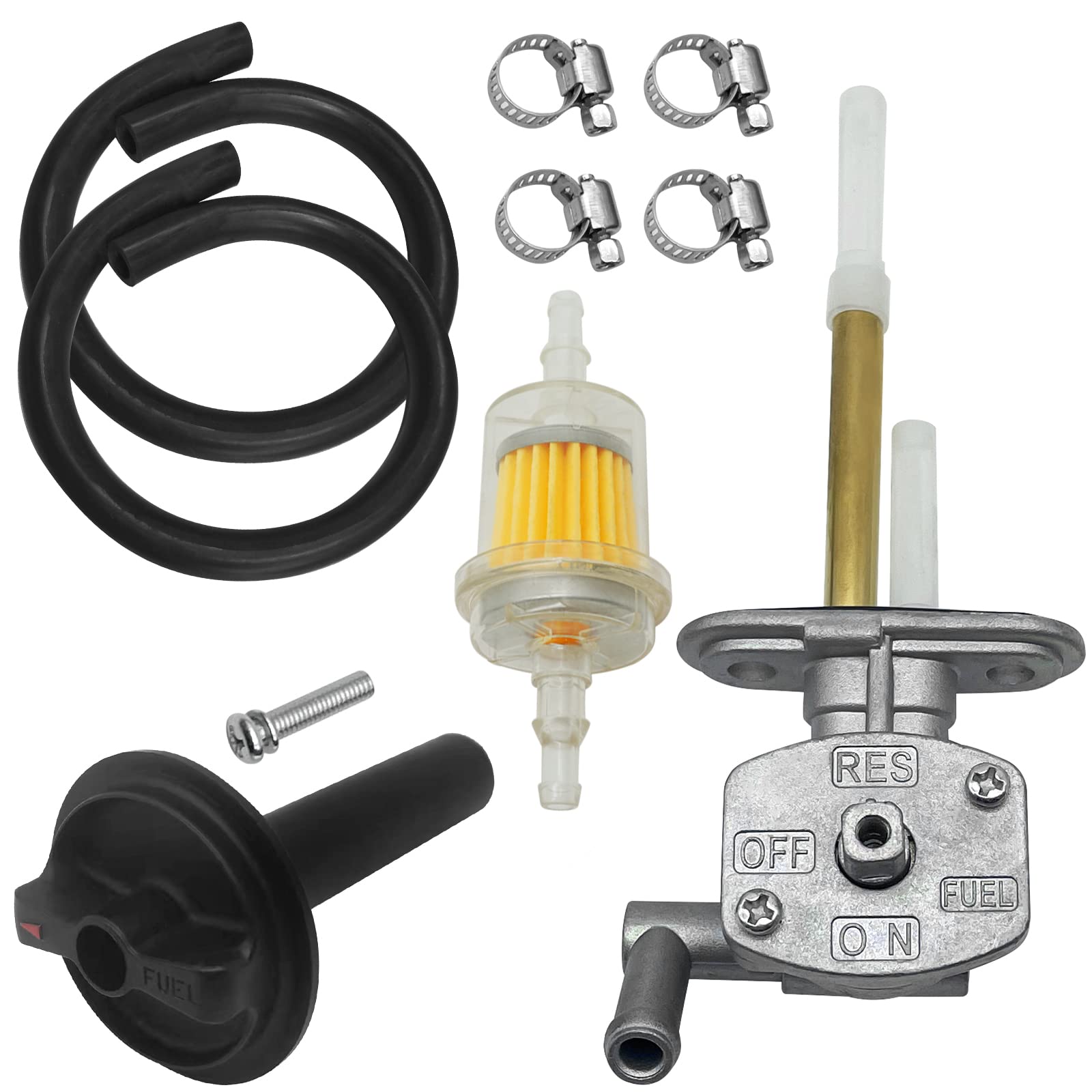 M MATI Fuel Tank Switch Valve with Lever Assy Replacement for Kawasaki Prairie 400 KVF400 1999-2002 51023-1254 92077-109, Fuel P