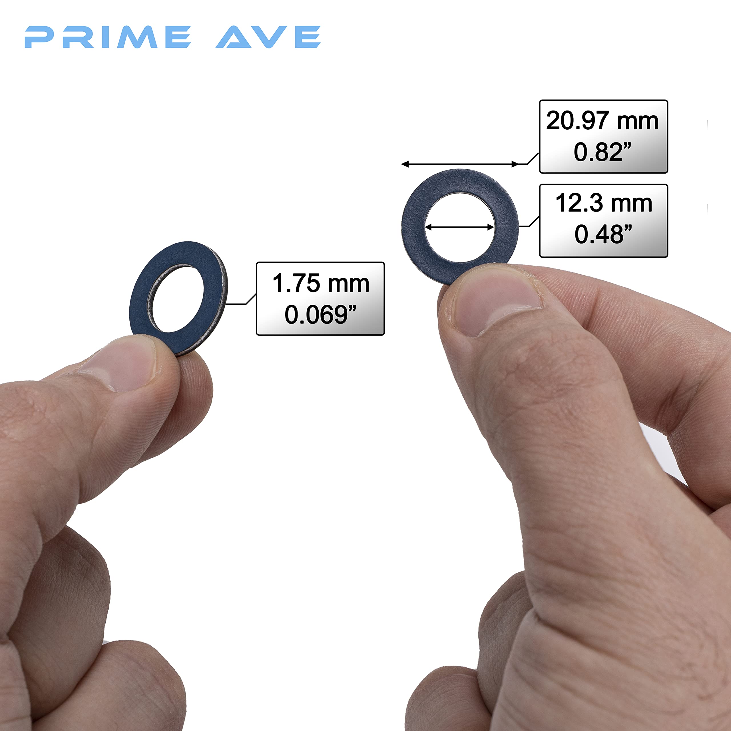 Prime Ave Aluminium Oil Drain Plug Washer Gaskets, 12mm Crush Washer, Leak Proof, Compatible with Toyota Lexus Scion, Pack of 10