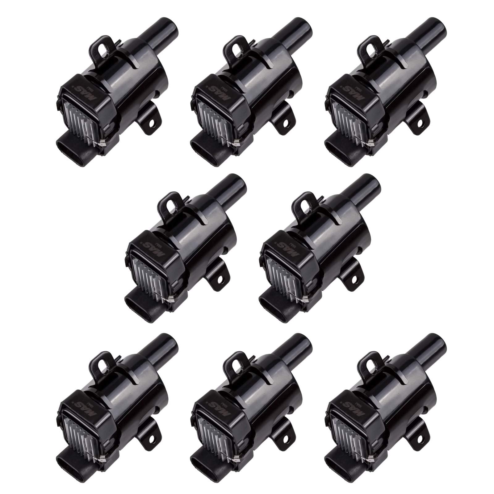 MAS Set of 8 Round Ignition Coils Pack Compatible with Chevy GMC Silverado 1500 2500 Tahoe Suburban Express Sierra Savana Yukon 