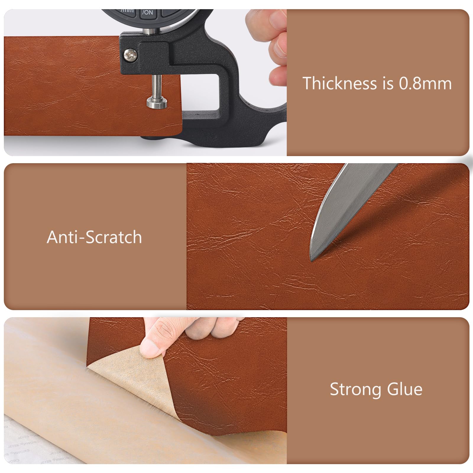 Oaz Leather Repair Patch Self Adhesive, 16X31.5 Inch Leather Repair Kit For Furniture, Leather Repair Tape For Car Seat, Sofa, C
