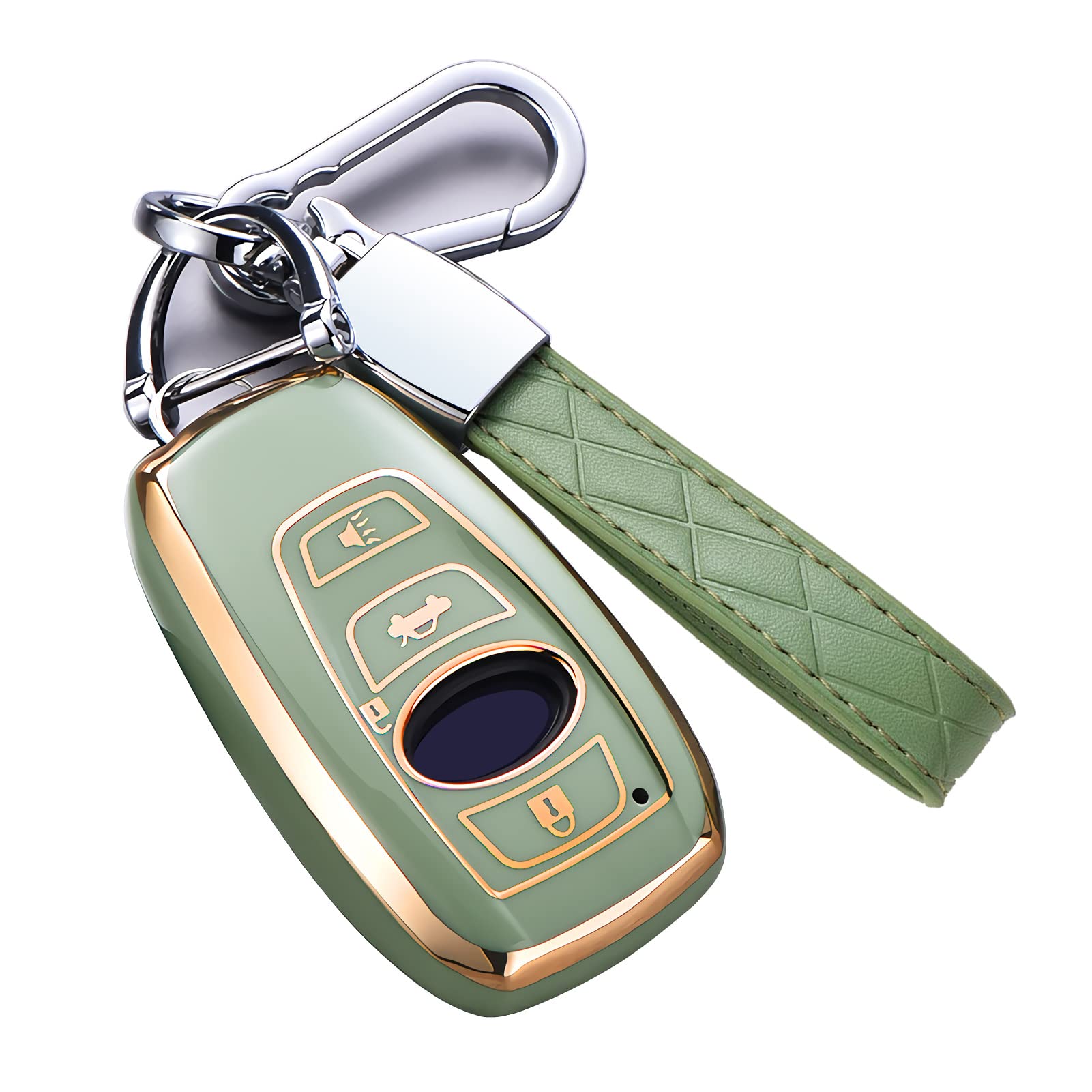 Cacacar For Subaru Forester Outback Key Fob Cover With Keychain, For Forester Outback Brz Legacy Crosstrek Premium Soft Tpu 360