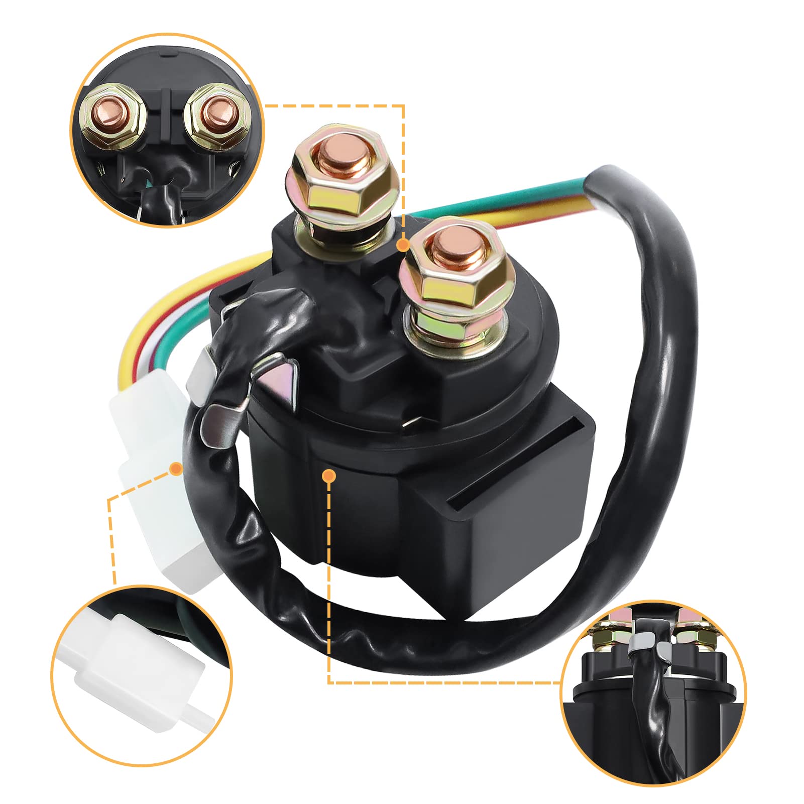Cyleto Motorcycle Parts Gy6 Starter Solenoid Relay For 4-Stroke Engine 50Cc 150Cc 200Cc 250Cc Atv Dirt Bikes Scooters Go Kart Dn