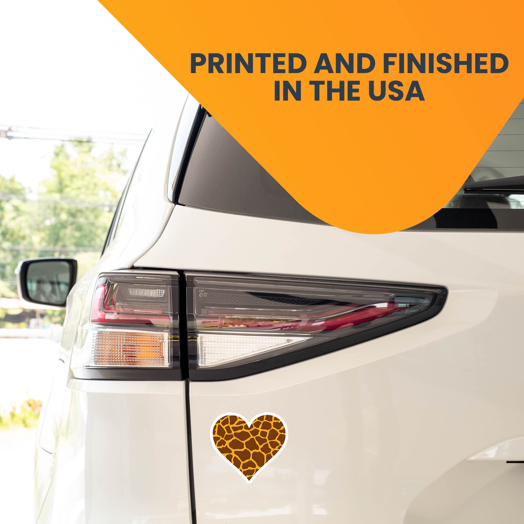 Magnet Me Up Giraffe Print Heart Magnet Decal, 5 Inches, Heavy Duty Automotive Magnet For Car Truck Suv Or Any Other Magnetic Su