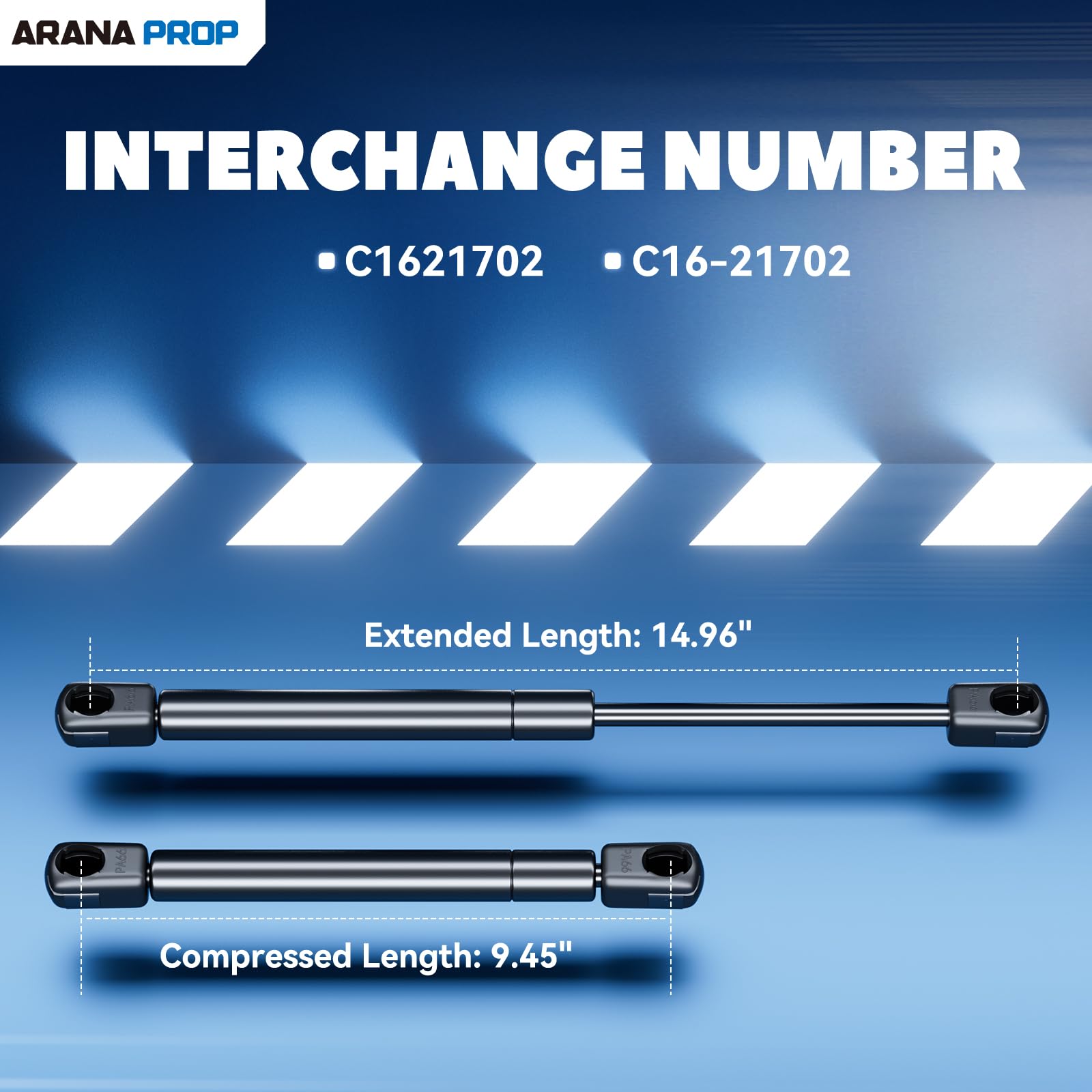 ARANA PROP 15 inch 40lb Gas Props, C16-21702 Gas Struts 15'' Gas Shock Lift-Support for Truck Leer Snugtop Topper Cap Camper She