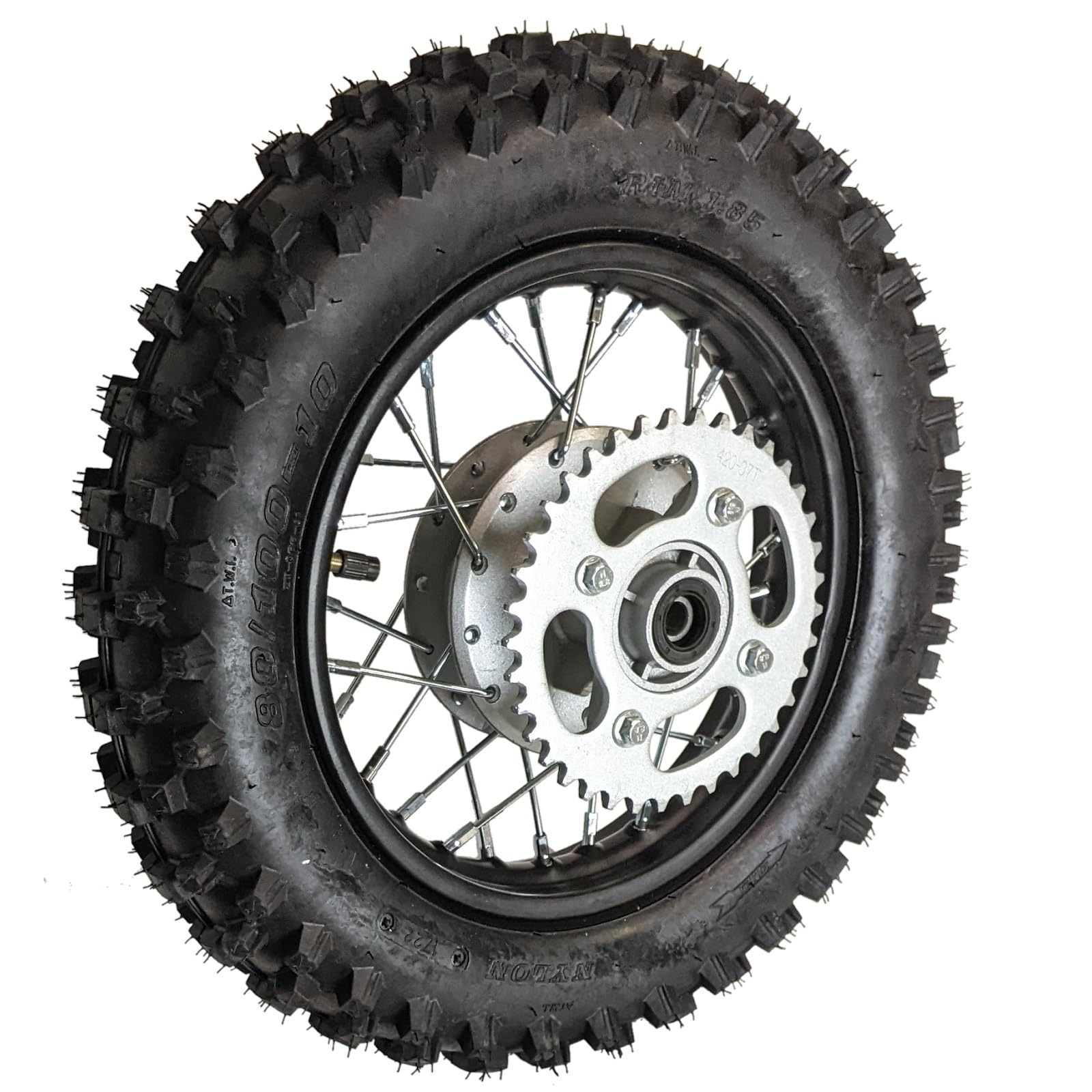 10' Rear Wheel Rim Tire Assembly 12Mm Bearing For 50Cc 70Cc 90Cc 110Cc Dirt Pit Pro Trail Bike Crf50 Drz70 Pw50 Bbr50 Ttr50 Drz50 Ssr 3.00-10 80/100-10 1.4X10 (Tire 3.00-10 No Drum Brake)