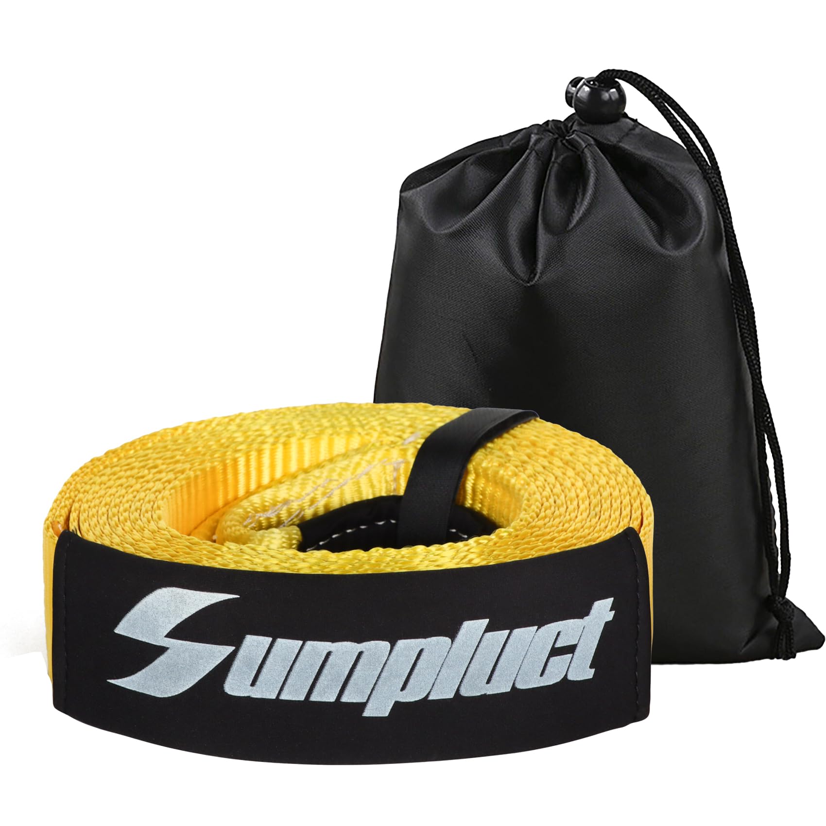 Sumpluct Recovery Tow Strap 2In X 20Ft Exceed Heavy Duty 25,000 Lbs Break Strength, Use For Emergency Towing Rope, Tree Saver, W