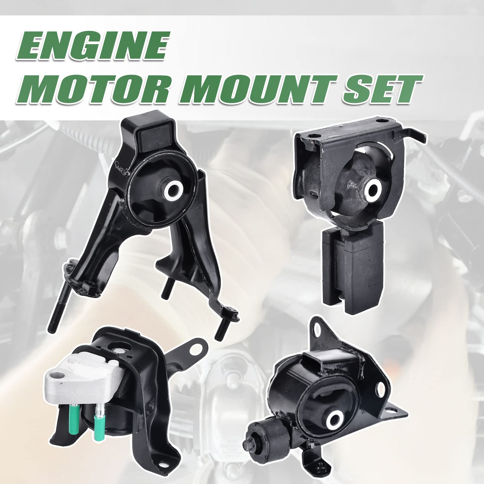 Lochnchn 4PCS Engine Motor Transmission Mount Kits, Rubber, Black, Compatible with 2003-2008 Corolla Matrix Vibe 1.8L, Models A4218-A4221