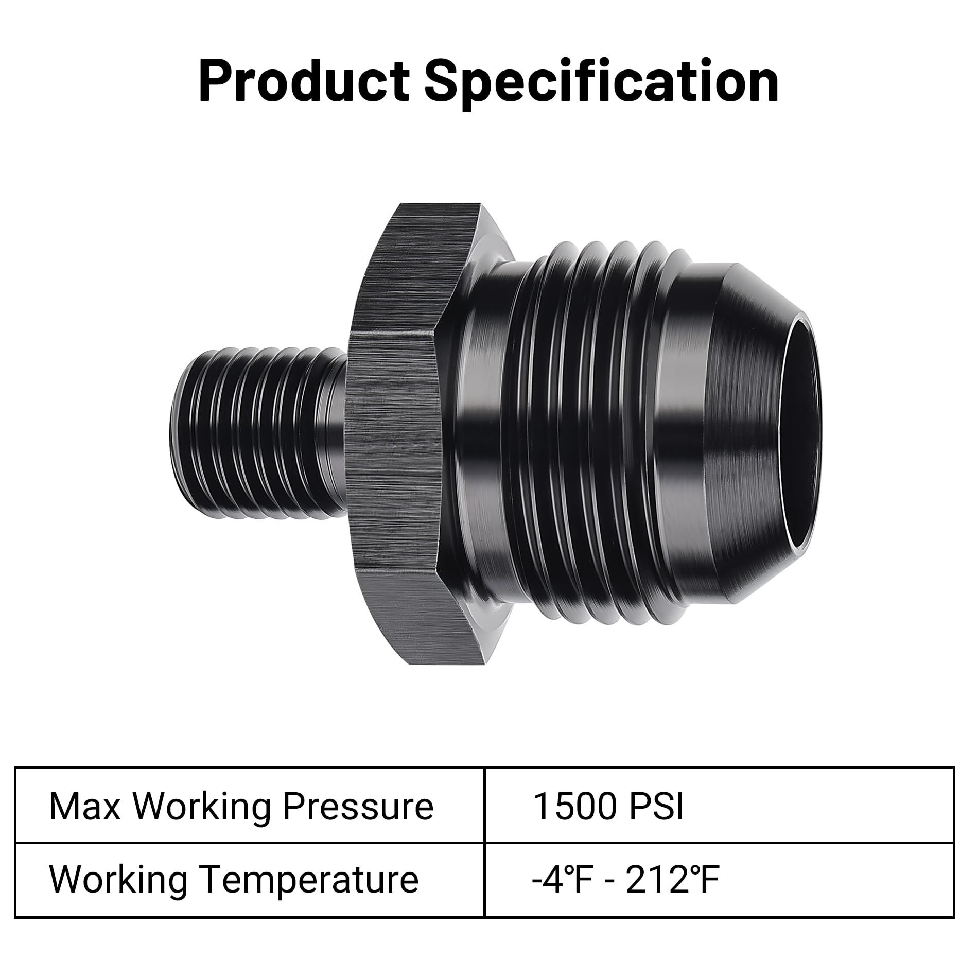 Evil Energy 12An Male Flare To M12 X 1.5Mm Male Metric Fitting Adapter Aluminium Alloy 2Pcs