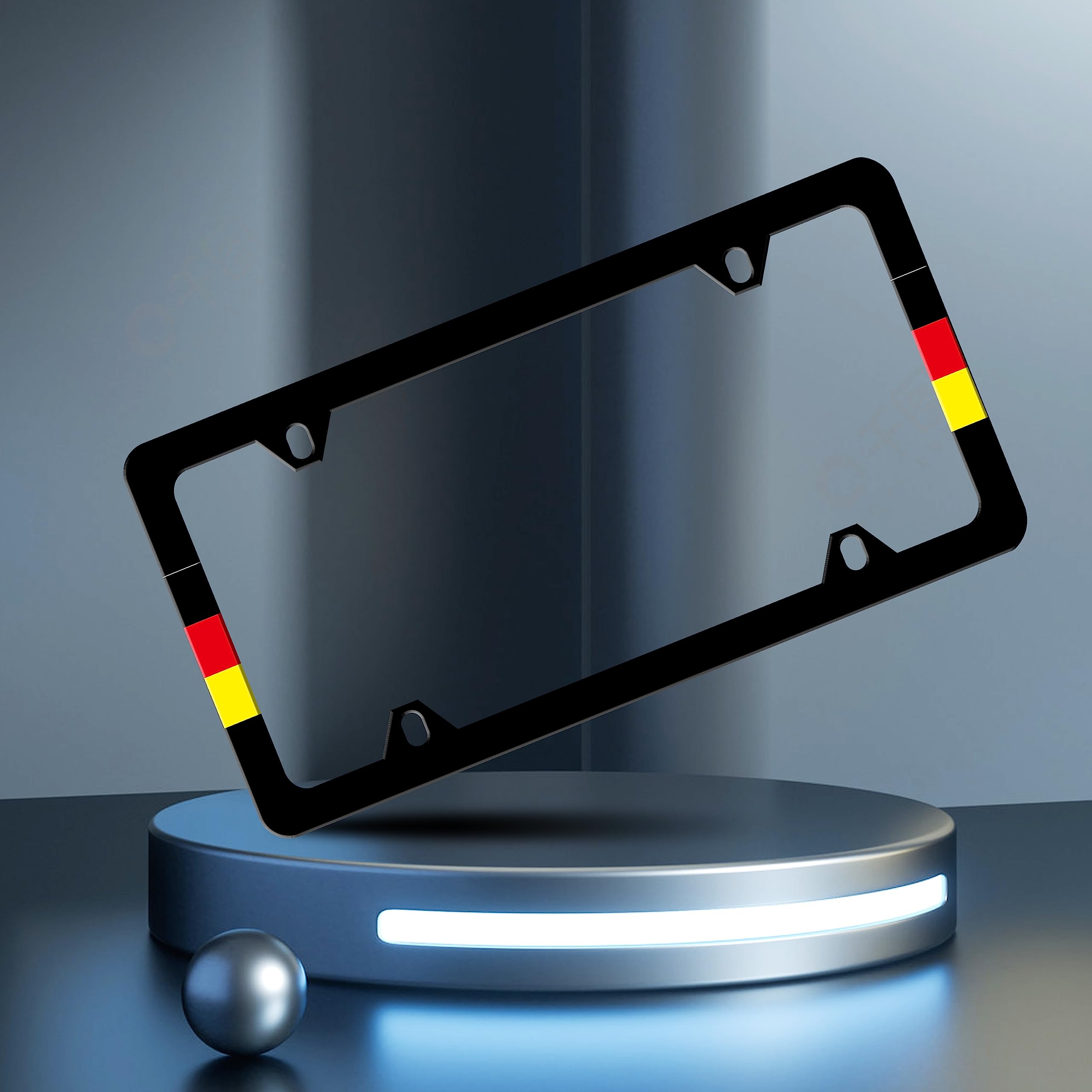 German Flag License Plate Frame Germany License Plate Frames Personalise Stainless Steel Funny Design Compatible with Standard L