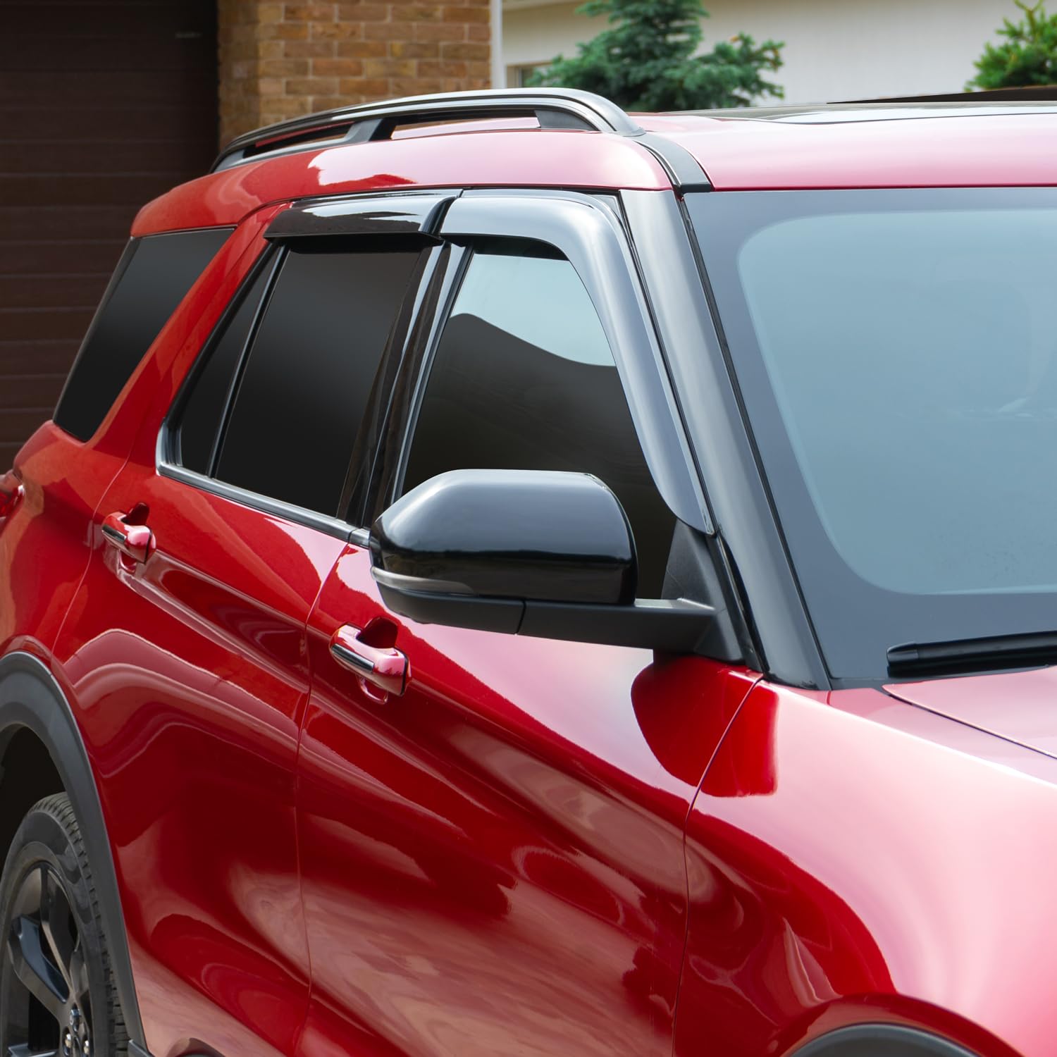 Voron Glass Tape-On Extra Durable Rain Guards For Ford Explorer 2020-2025, Window Deflectors, Vent Window Visors, 4 Pieces - 120