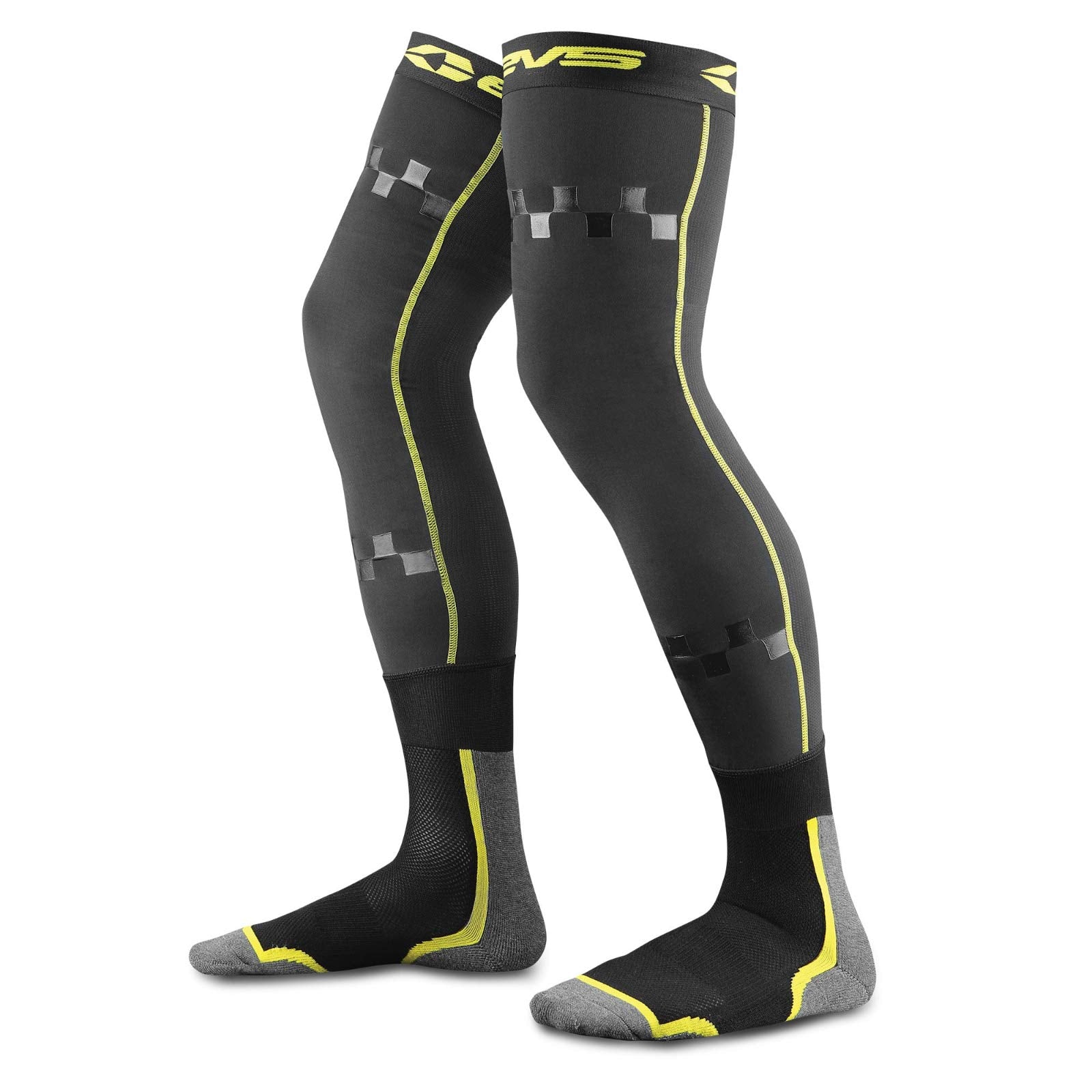 Evs Sports Tug Fusion Socks (Black / Hi-Viz Yellow, Small / Medium)
