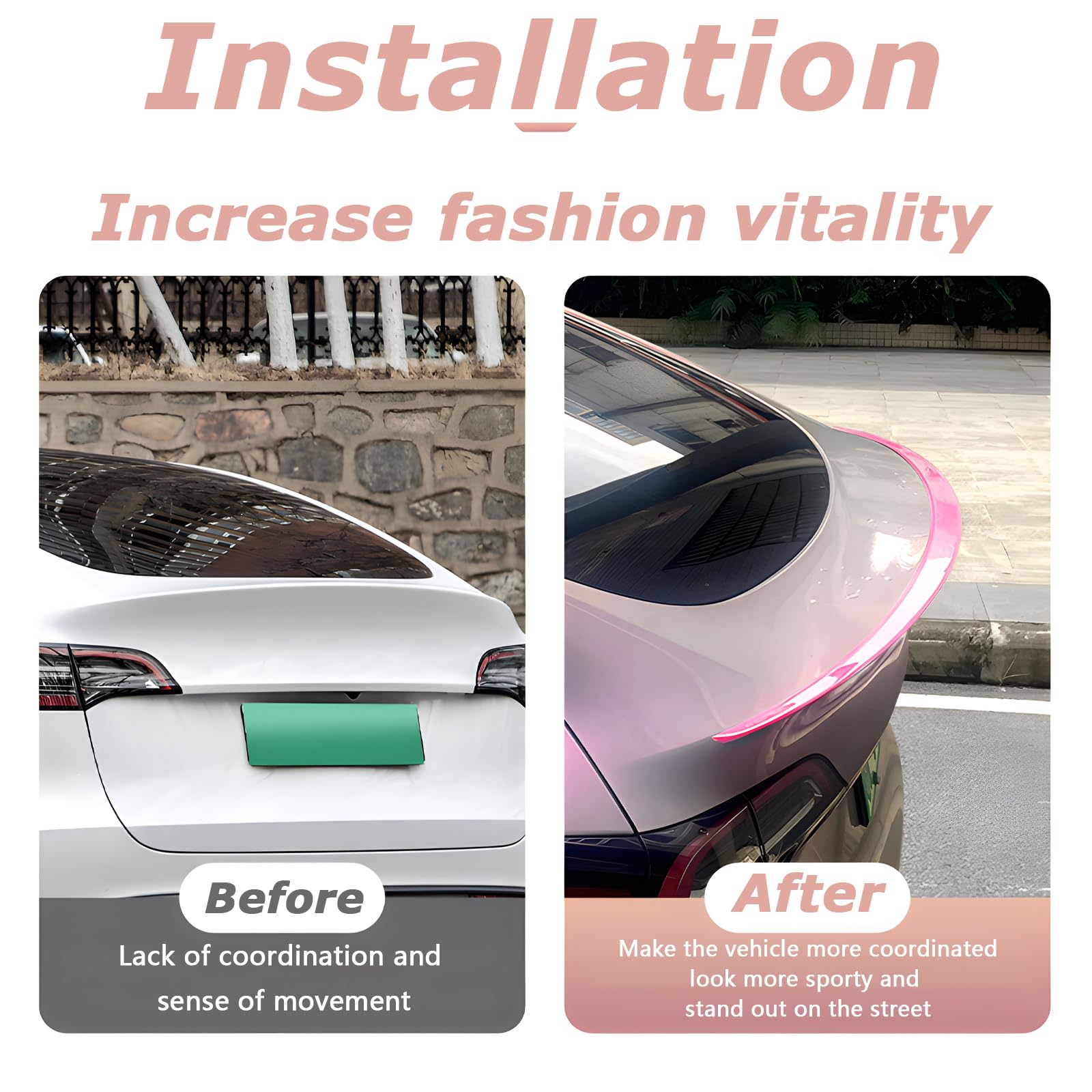 YJMOTOR Fit for Tesla Model Y Spoiler Rear Spoiler Wing 2020-2023 2024 Tesla Model Y Rear Trunk Lip, Sporty Appearance Tesla Mod