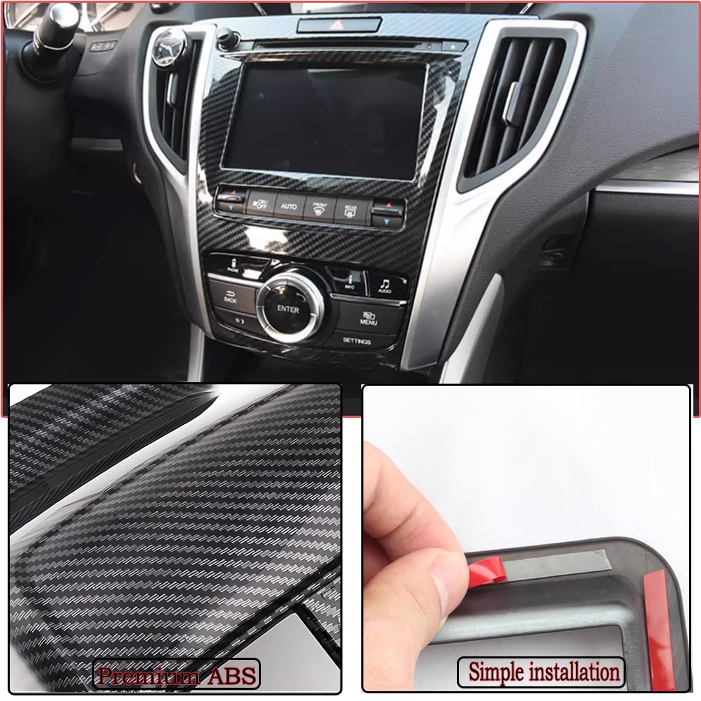 MUXEE Center Console Navigation Panel Frame - Sport ABS Interior Accessory for Acura TLX 2015-2020 - Carbon Fiber Finish