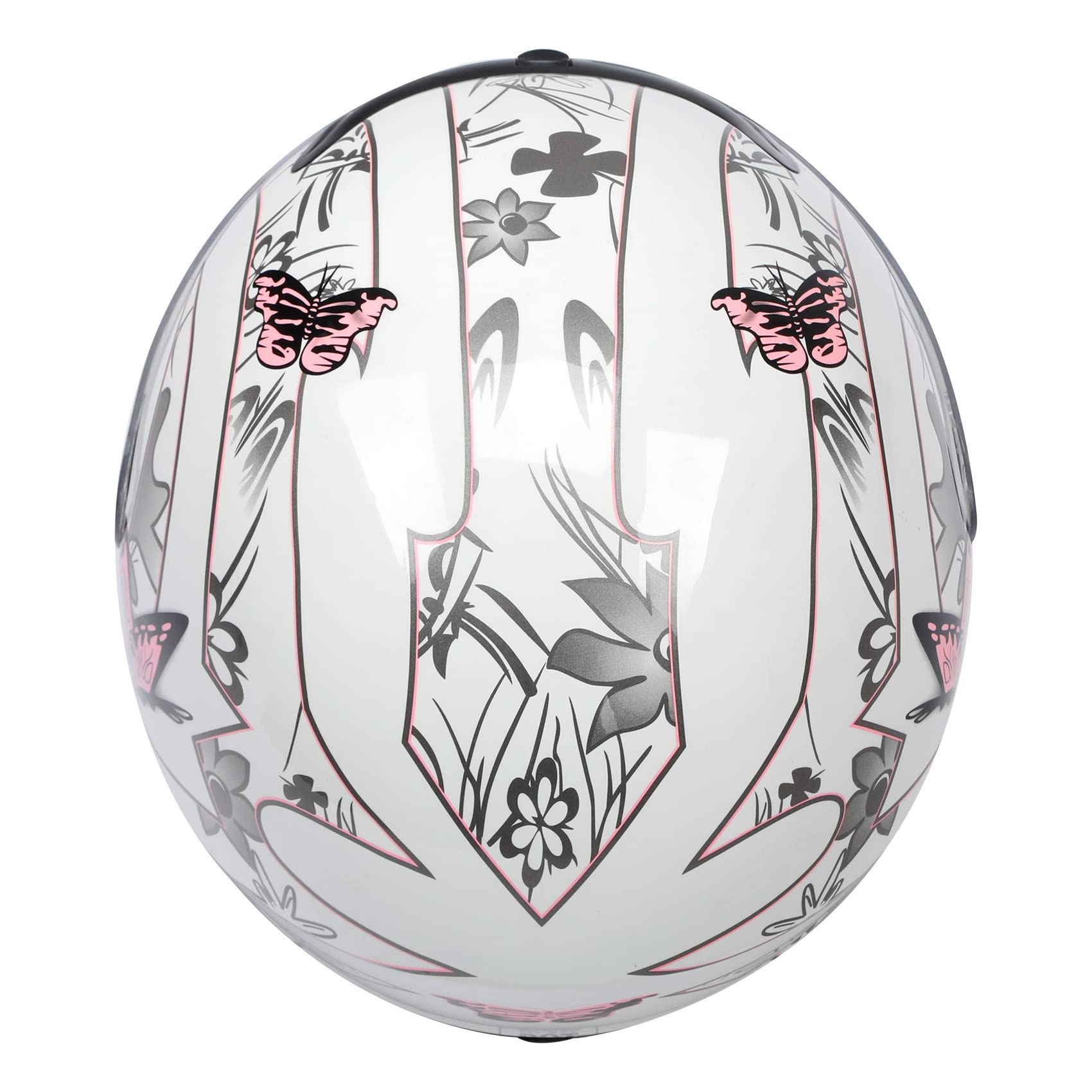 TCMT DOT Motorcycle Helmet - Full Face & Flip Up, Medium, White Butterfly, ABS Material, Model: Pink White Butterfly