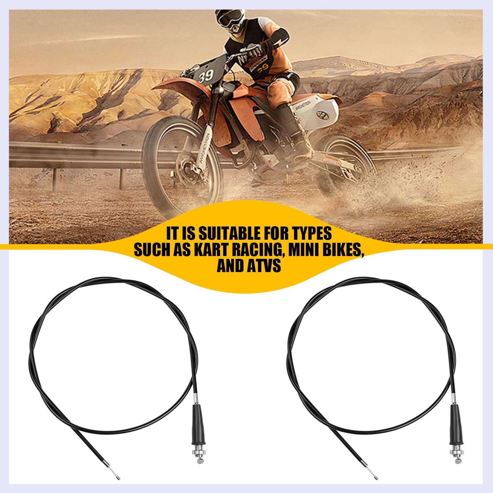 SOFO 50 Inch Mikuni Throttle Cable - for Predator 212 Go Kart Mini Bike 200cc Baja MB165 196cc, MB200 200cc MOTOVOX MBX10 MBX11