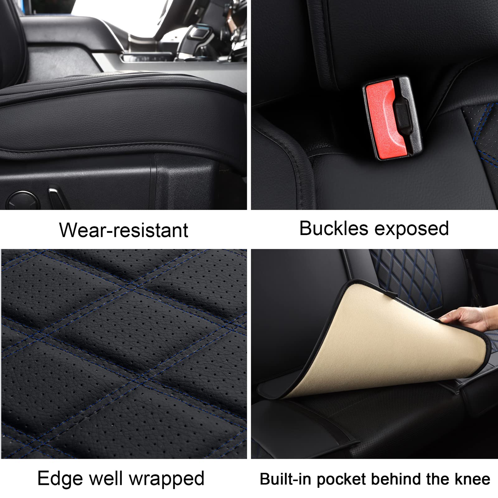 Mirozo 2Pcs Front Seat Covers, Waterproof Car Seat Cover Vehicle Cushion Cover Breathable Fit For Most Sedan, Truck And Suv For