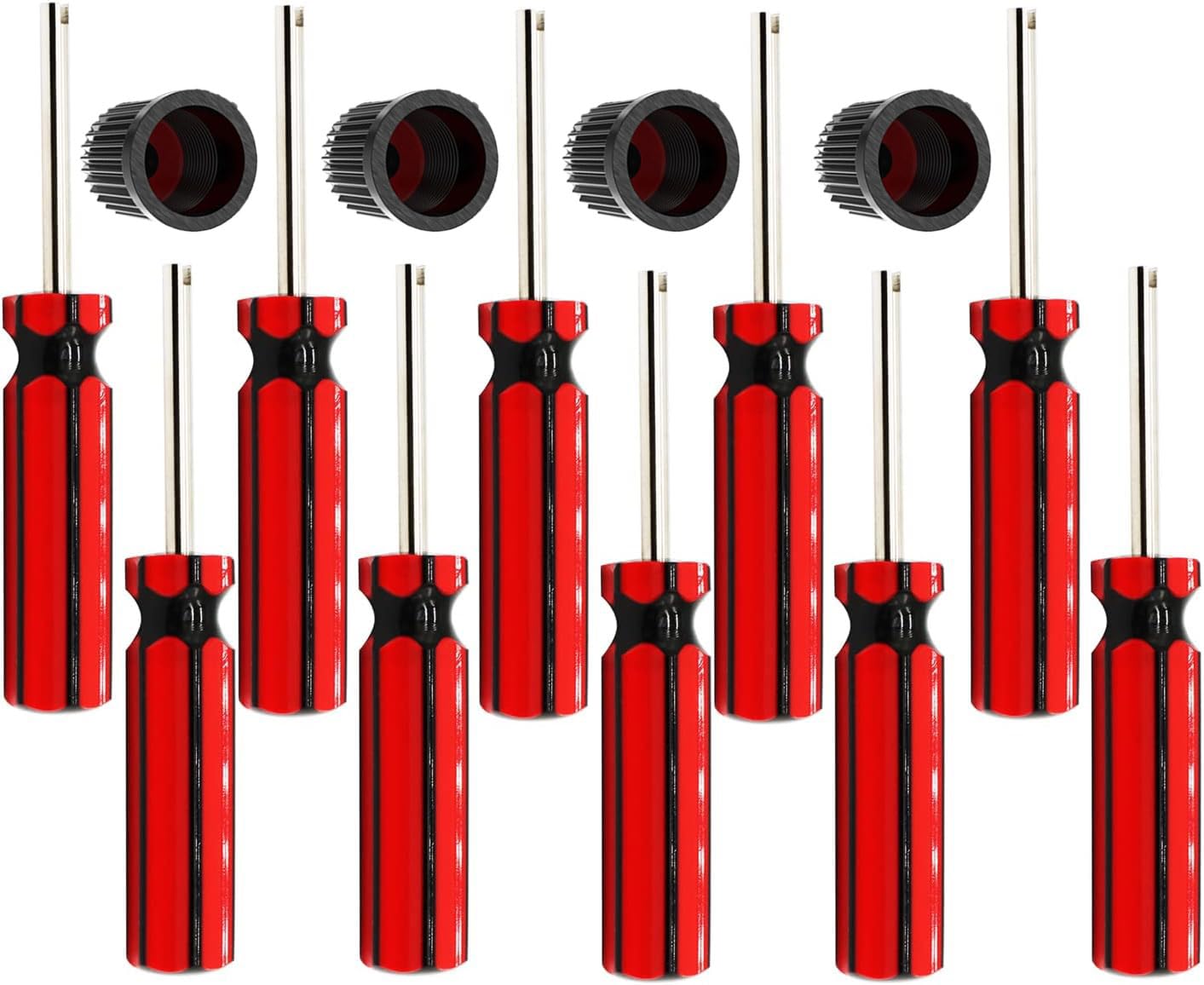 UpAmcarker 10 Pcs 6523339 Valve Core Removal Tool w/4 Tire Valve dust Cap Automotive Car Motorcycle Truck Bike Screwdriver Valve