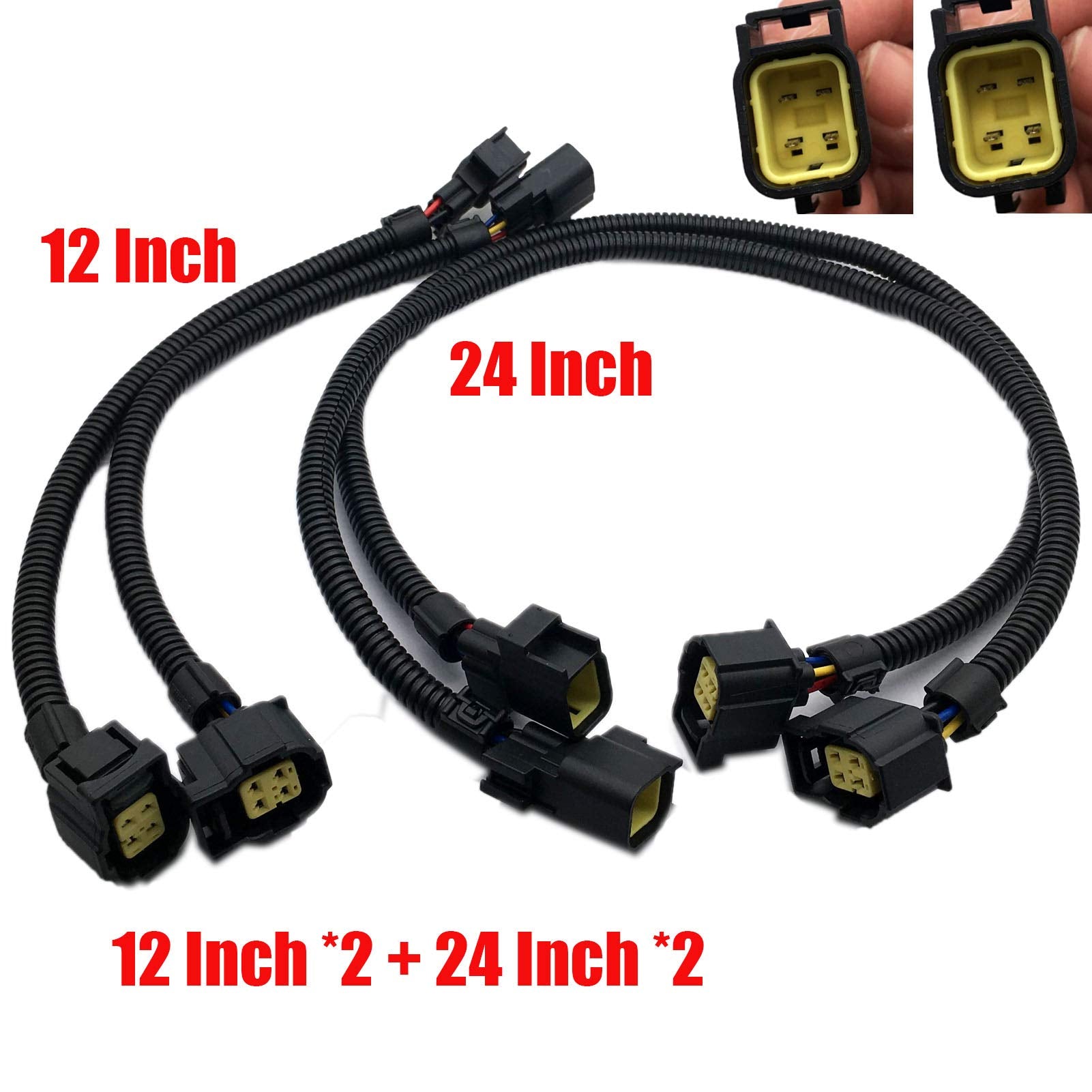 LIZAPUS 4PCS O2 Oxygen Sensor Extension Harness for Dodge Jeep Chrysler RAM 1500 Charger