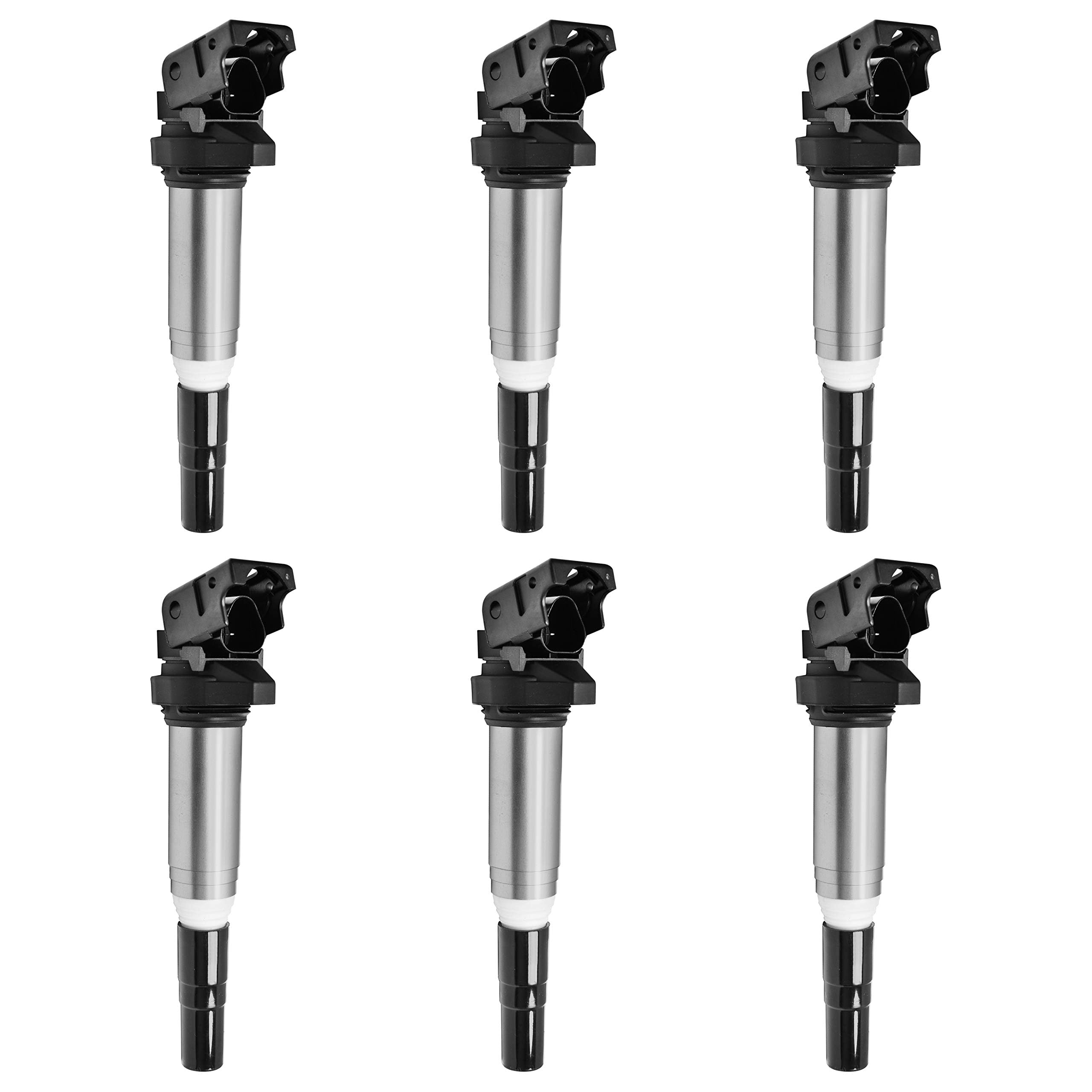 ENA Set of 6 Ignition Coil Pack Compatible with BMW 128i 135i 323i 325i 330i 335i 525i 528i 550i 650i M5 M6 X3 X5 X6 Z4 Z8 2.5L 