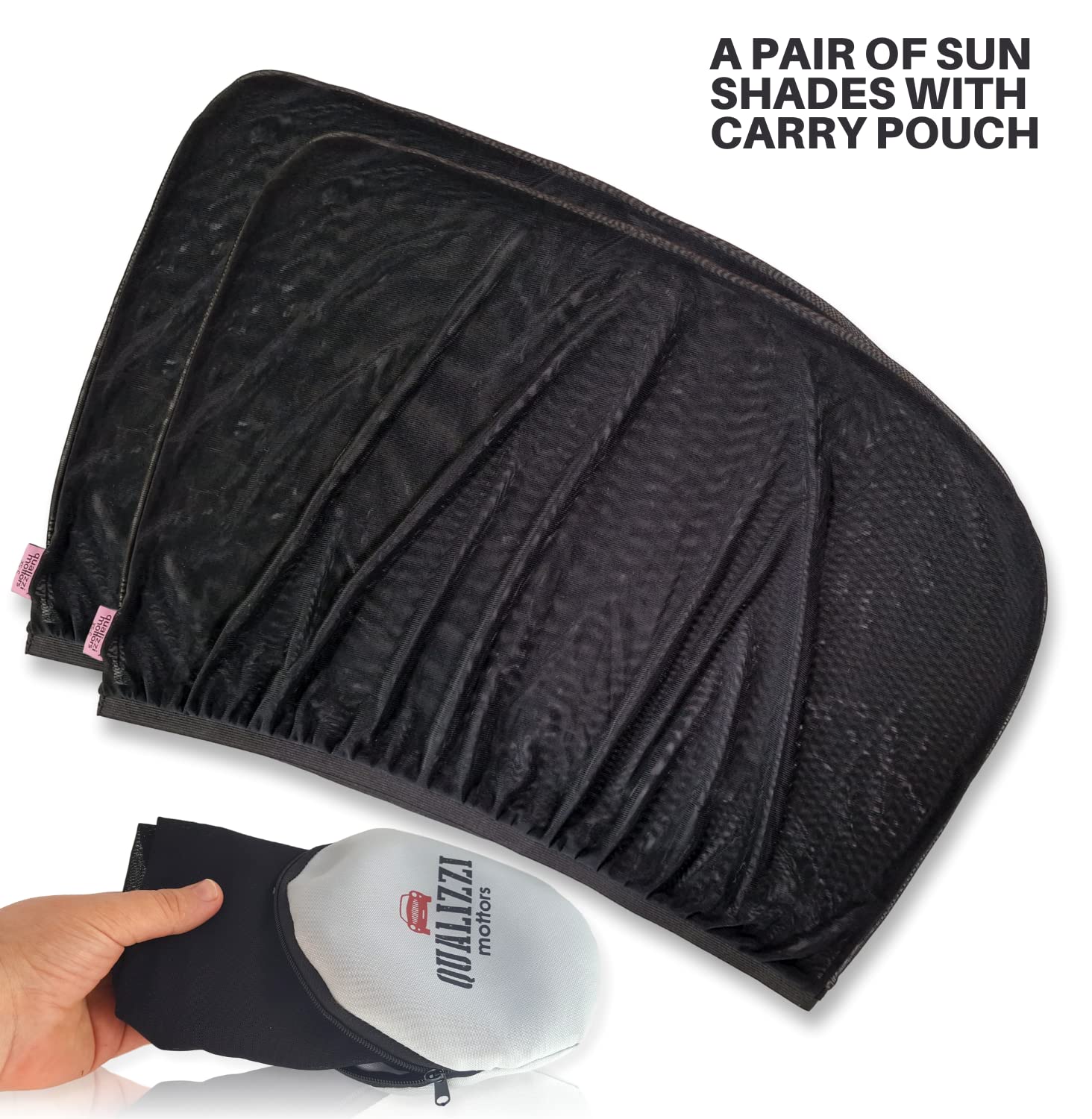 S/R Car Window Shades For Baby (12 Sizes) - Stretchy Breathable Mesh Fits Like A Sock, Full Side Window Covers For Sun, Heat & B