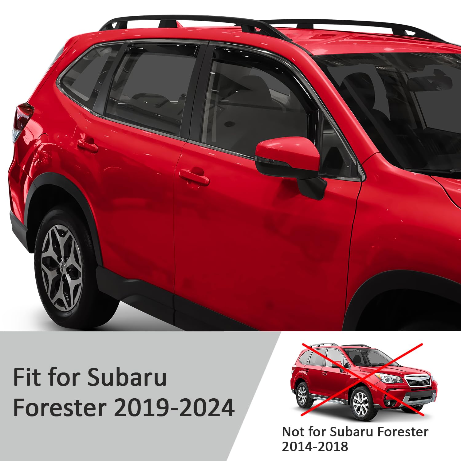 Voron Glass in-Channel Extra Durable Rain Guards for Subaru Forester 2019-2024, Window Deflectors, Vent Window Visors, 4 Pieces