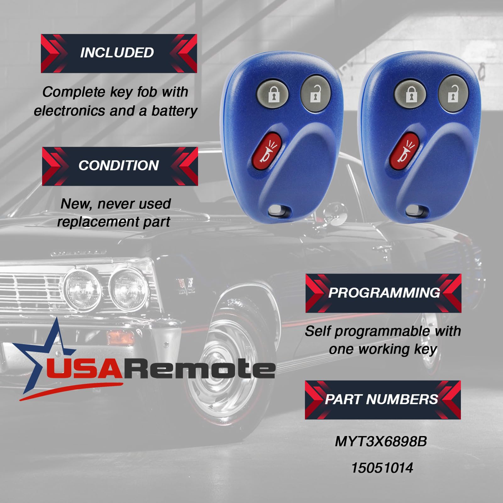 Key Fob Keyless Entry Remote fits Buick Rainier / Chevy Trailblazer / GMC Envoy / Isuzu Ascender / Oldsmobile Bravada (15008008