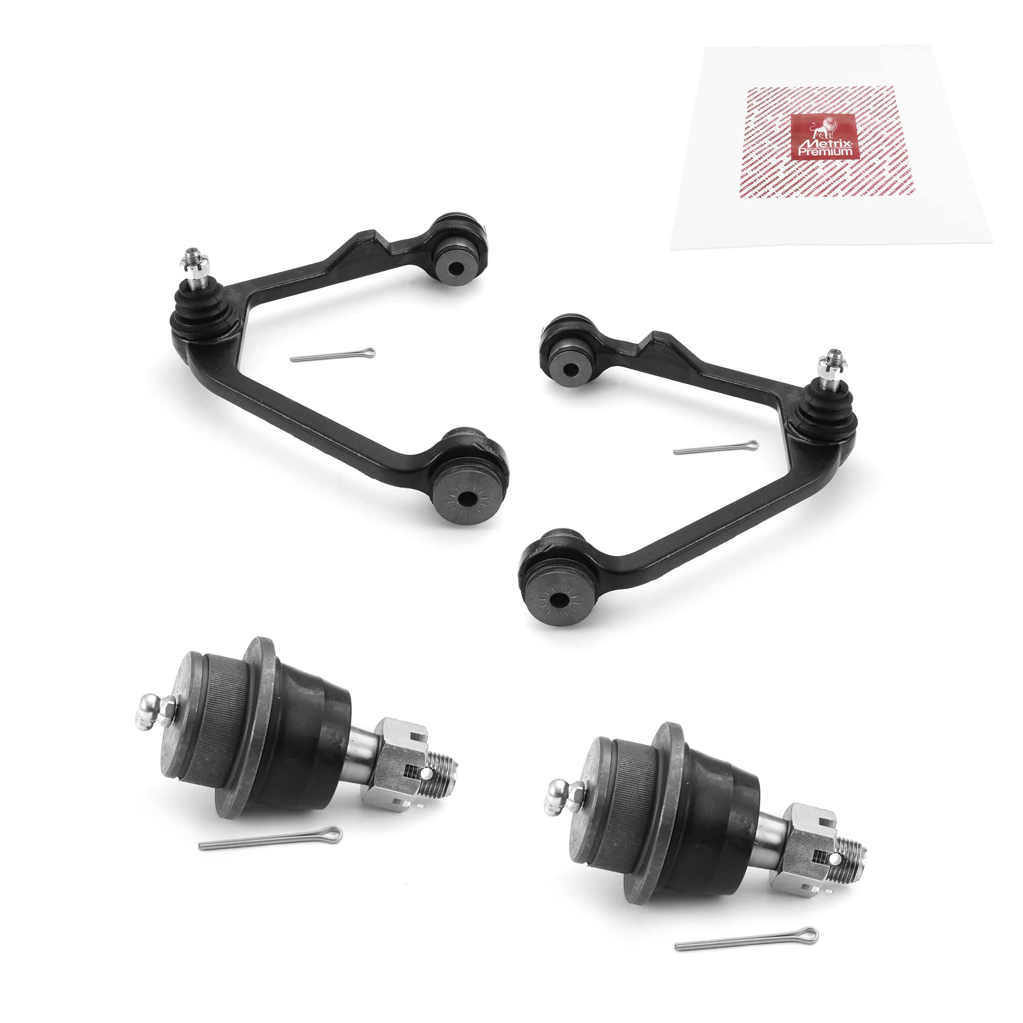 Metrix Premium Chassis Parts - 4 Pc Front L/R Upper Control Arm & Front Lower L/R Ball Joint Kit Fits 04 Ford F-150 Heritage Rwd