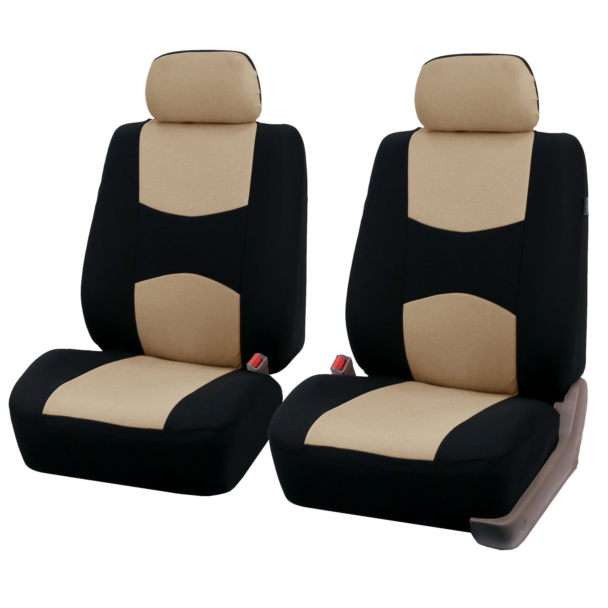 Fh Group Front Set Cloth Car Seat Covers For Low Back Car Seats With Removable Headrest, Universal Fit, Airbag Compatible Car Se