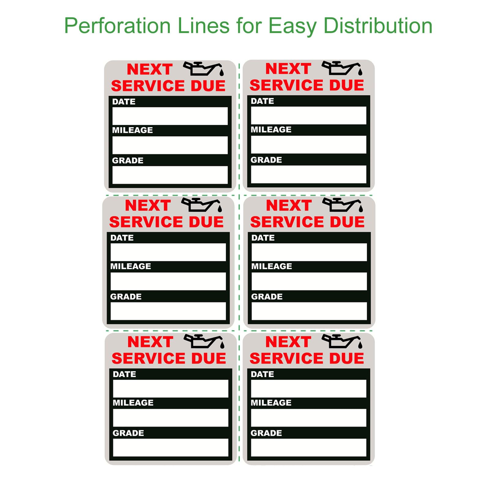 JINCH Oil Change Stickers, 120pcs 2x2" Clear Static Cling Reminder Labels for Car Windshield, Model JC040-120-SC