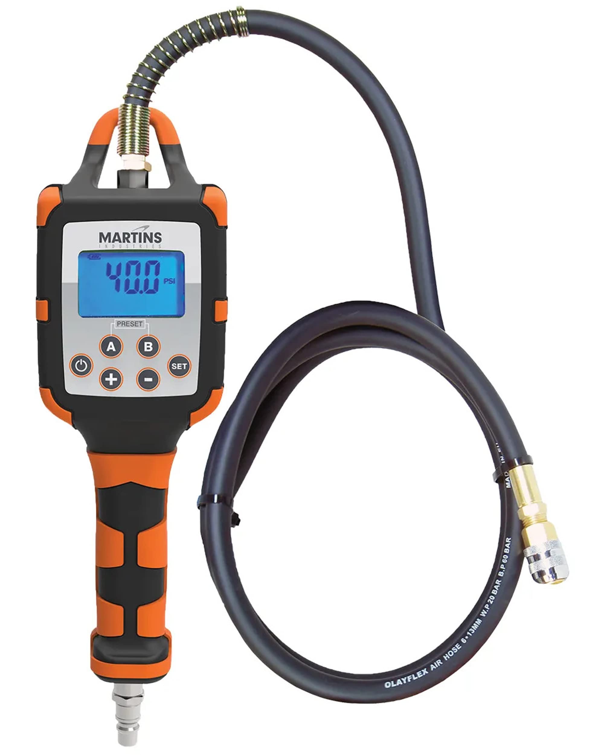 Martins Industries Flatematic Handheld Automatic Tire Inflator - up to 174 PSI, Inflate and Deflate Automatically, Rechargeable 