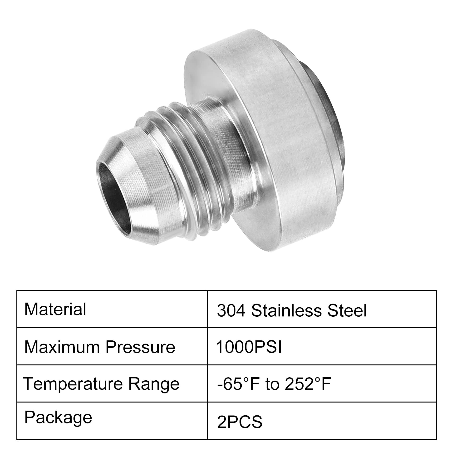 Evil Energy Male 6An Weld On Bung Fitting Stainless Steel 2Pcs