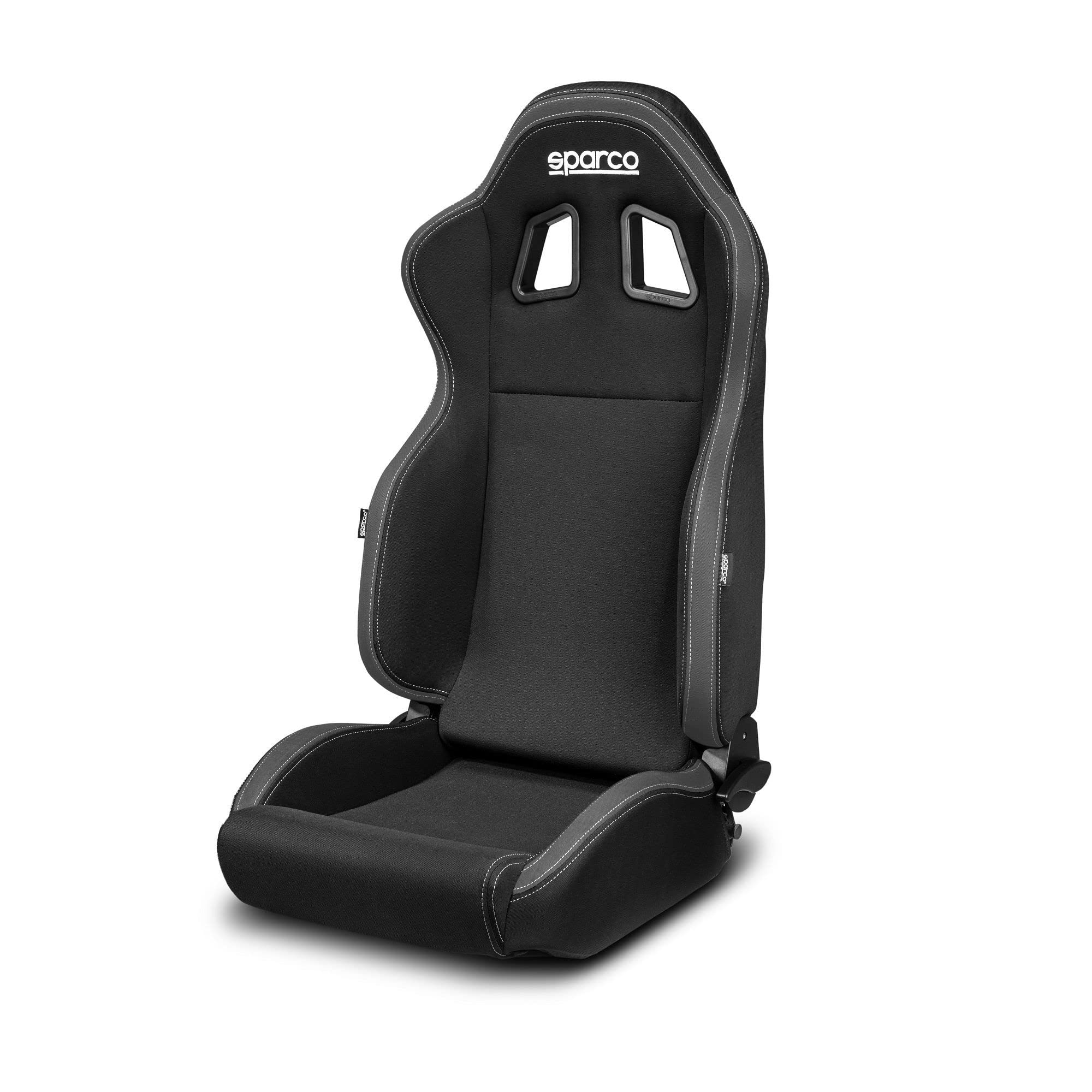 Sparco SEAT R100 Reclining Chair, Fabric/Faux Leather, Black/Gray, Model 009014NRGR