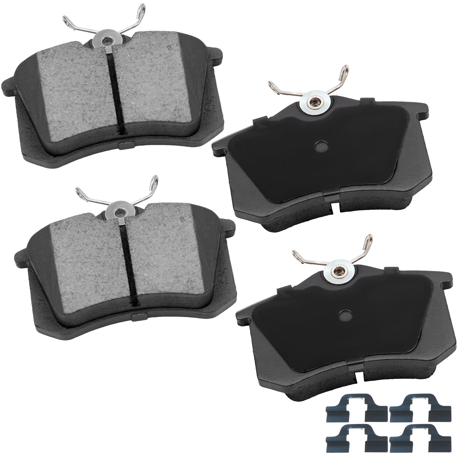 Cciyu D1017 4Pcs Rear Ceramic Brake Pads Kits 2010-2012 For Audi,2013-2019 For Volkswagen
