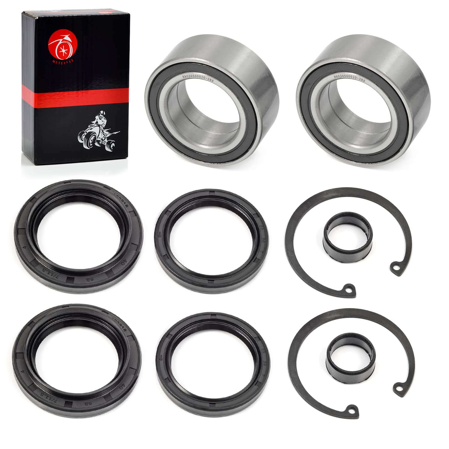 Front Wheel Bearings & Seals Circlip Dust Seal Compatible with Honda Rancher 350 TRX350 FE/FM Rancher 400 TRX400 FGA/FA Rancher