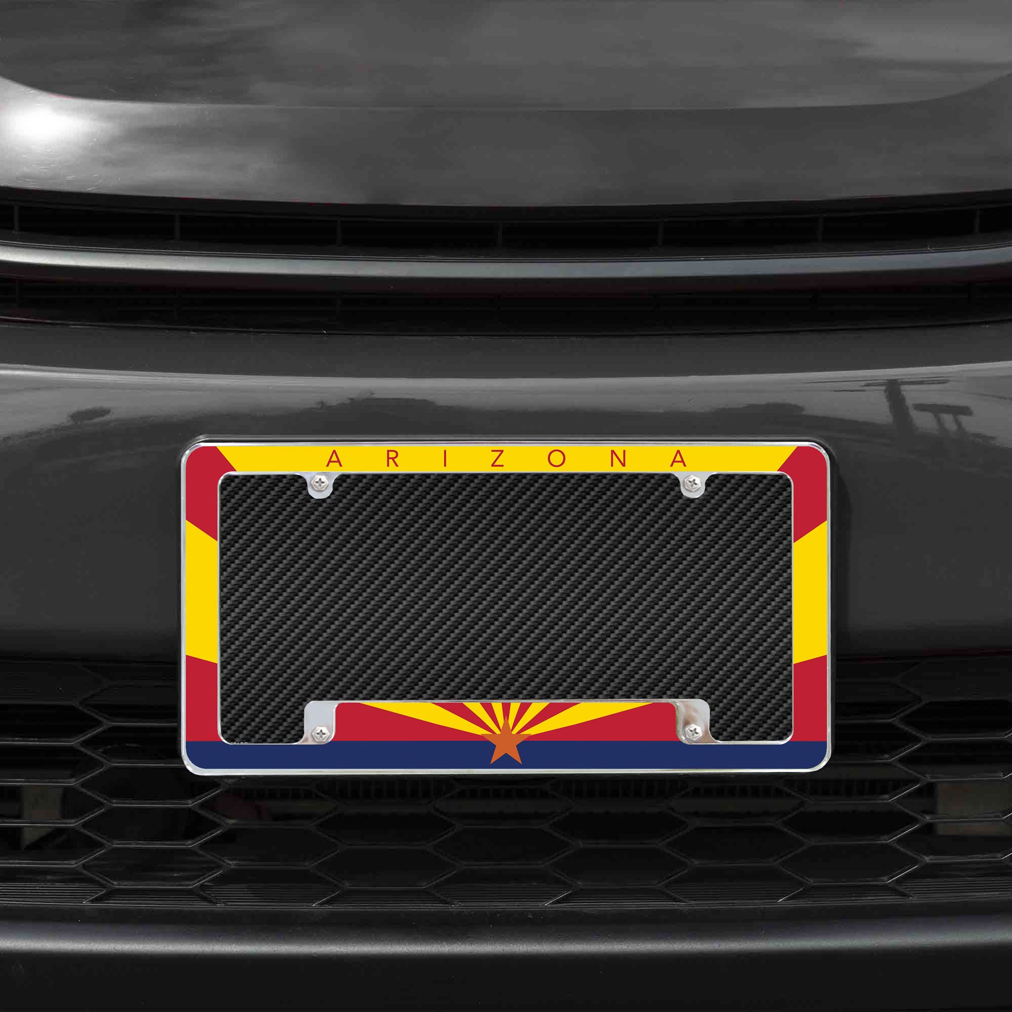 Rico Industries Arizona Flag All Over Automotive License Plate Frame for Car/Truck/SUV (12 x 6)