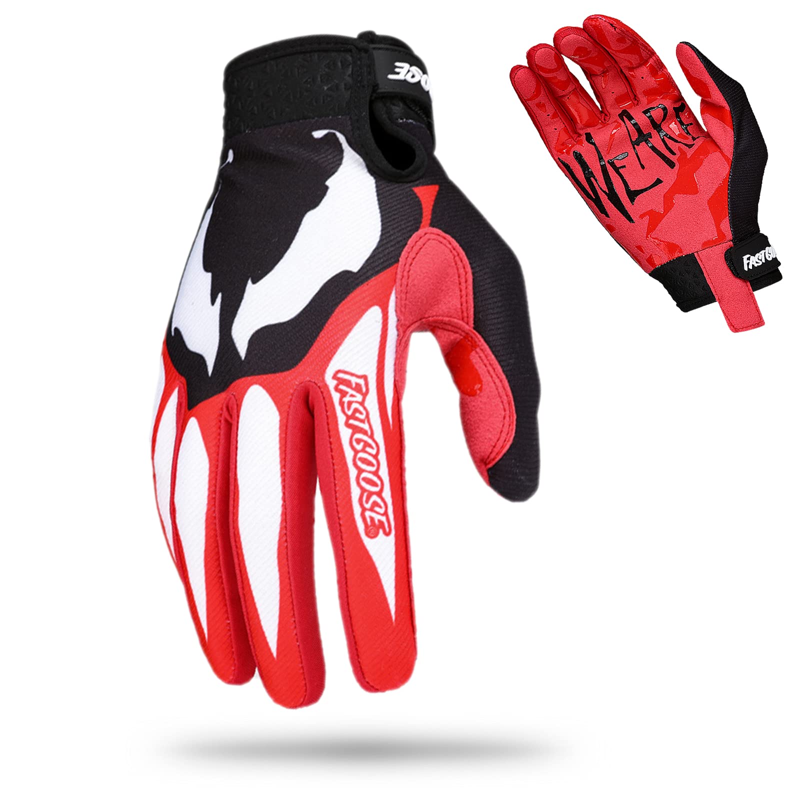 Fastgoose Dirt Bike Motocross Gloves - Motorbike Riding Bike Gloves For Off Road Racing & Cycling (Red/Black, Small)
