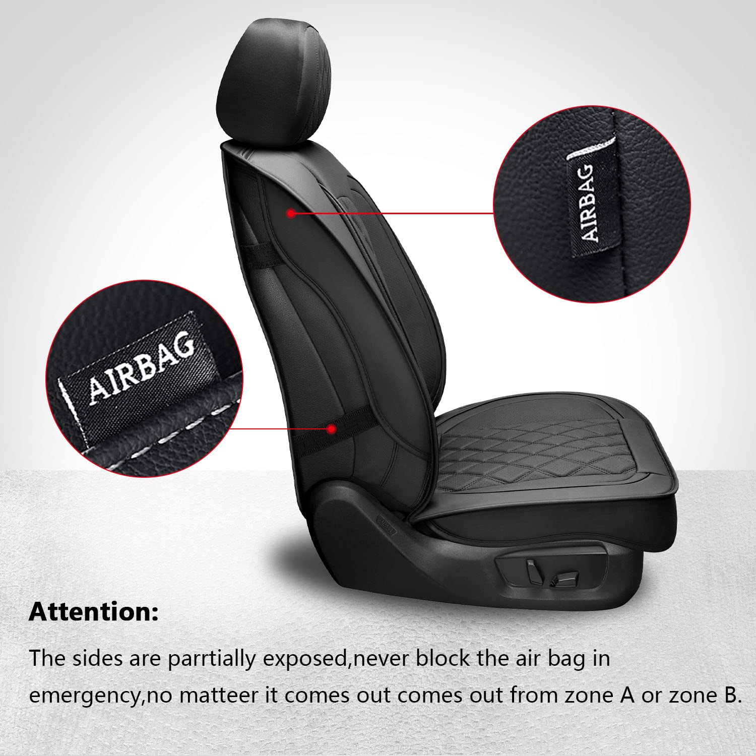 MIROZO 2PCS Front Seat Covers For Dodge Ram,Waterproof Truck Seat Cover Compatible with 2009-2024 RAM 1500 2500 3500 Truck Picku