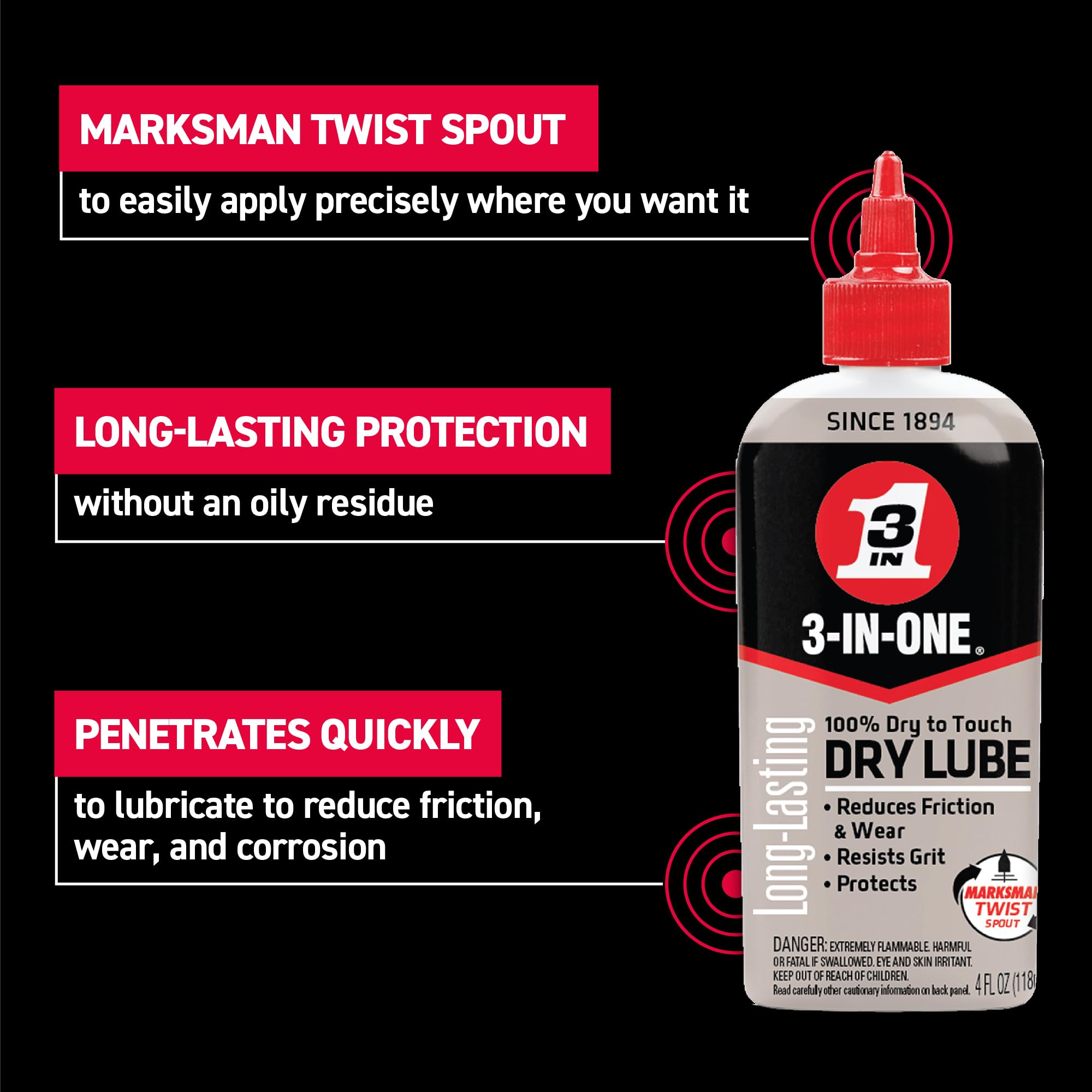 3-IN-ONE Professional WD-40 High-Performance Penetrant, 4 oz Metal Bottle, Model 120025