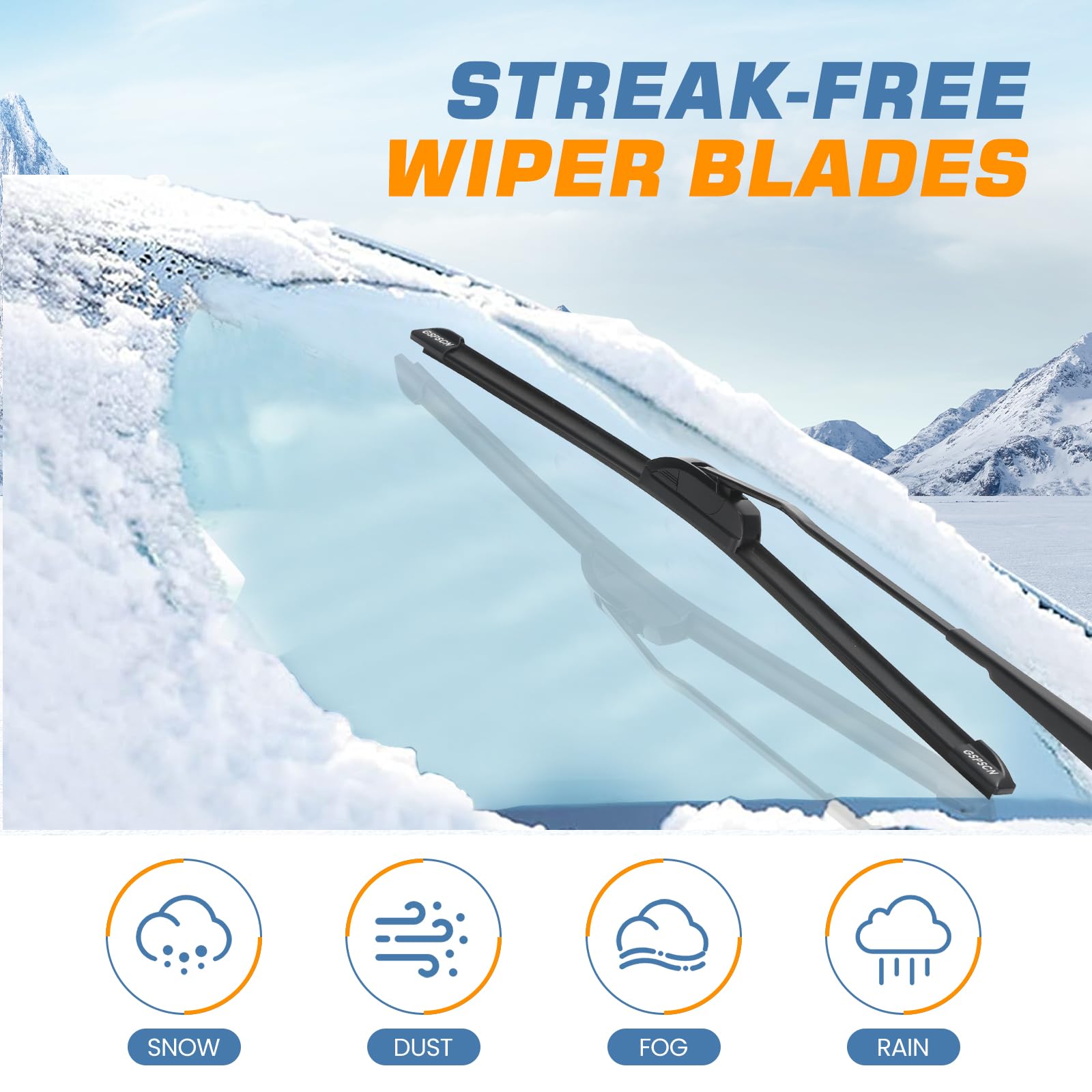 Gspscn Oem Quality 28''+18'' Premium Original Replacement Windshield Wiper Blades,Quiet And Durable Stable High Performance All-