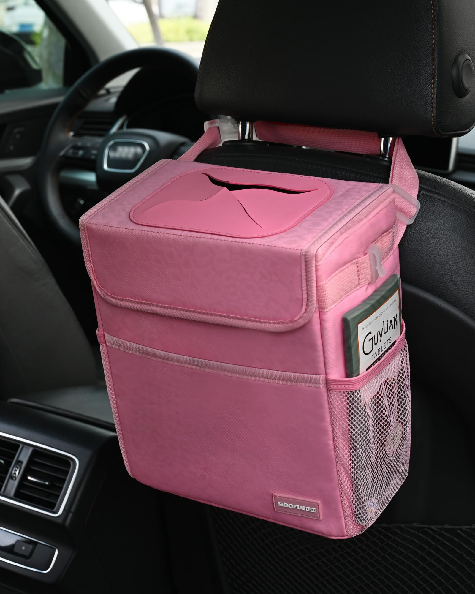 Sibofuego Car Trash Can Cute - Multifunctional Interior Car Accessory For Women, Car Organizer And Storage With Adjustable Strap