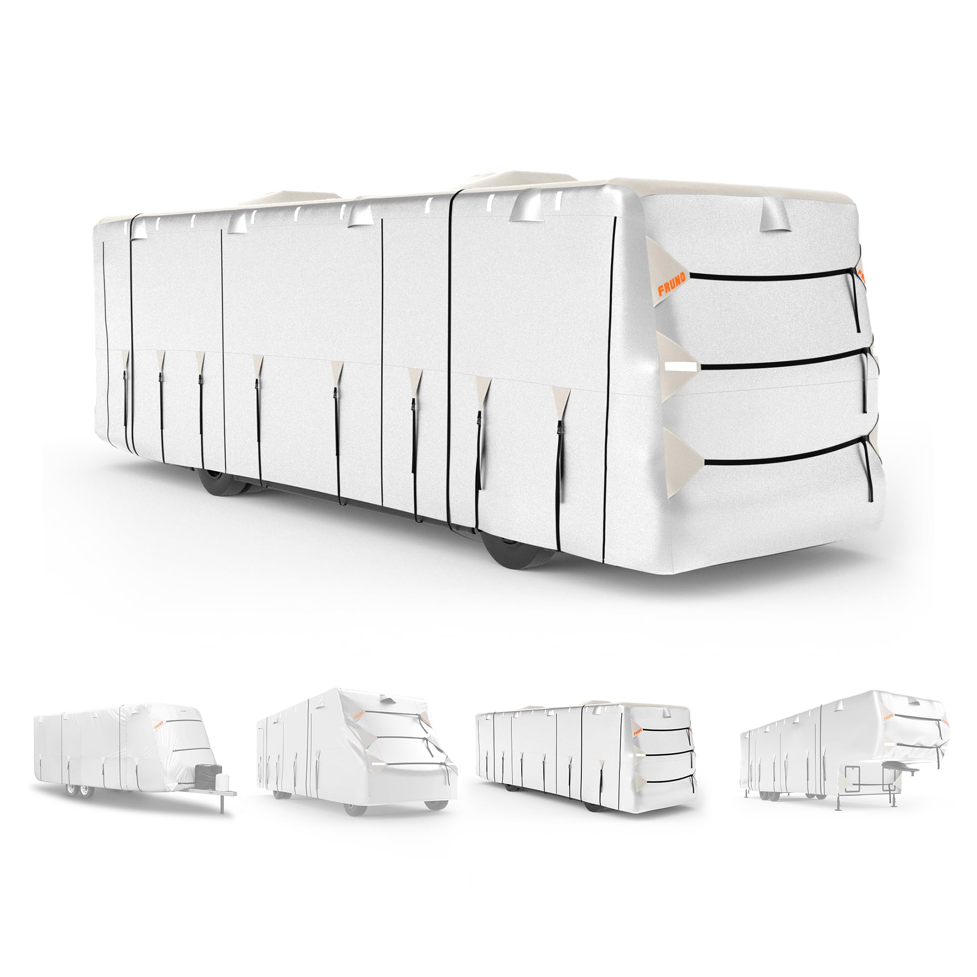 Fruno Oxford Fabric Class A Rv Cover Fits 33'-37' Waterproof Rip-Resistant Anti-Uv Motorhome Camper Cover For Winter Snow With J
