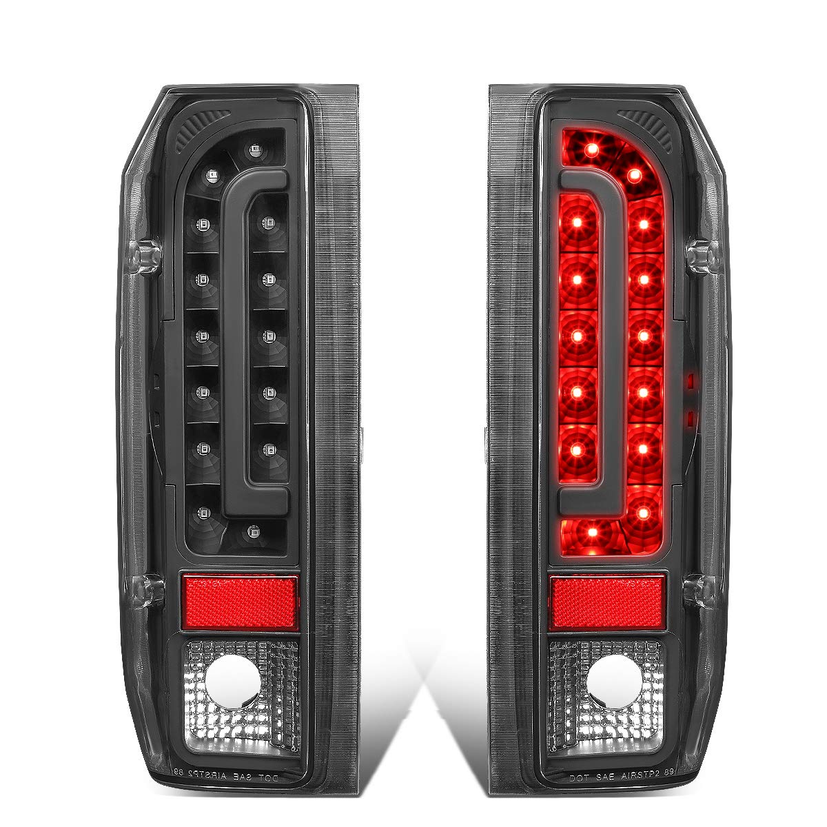 Dna Motoring Tl-F15094-Led-Bk-Cl Led Tail Light Assembly Driver & Passenger Side [Compatible With 90-96 Ford F150 / 90-97 F250 /