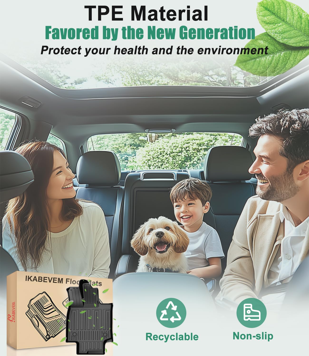 IKABEVEM Custom Fit TPE All Weather Floor Mats & Cargo Liner for Lexus RX350/RX350h/RX500h - 2023-2025 Model