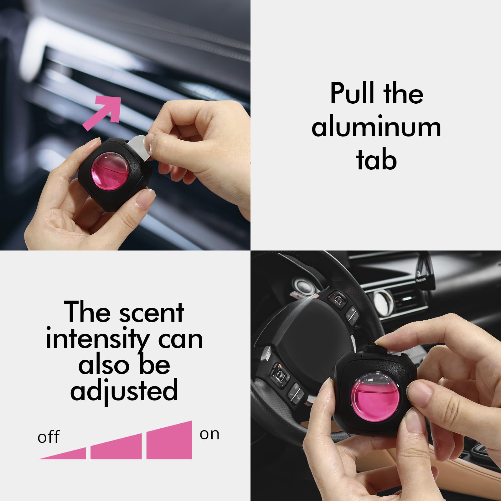 Car Air Fresheners, Peach Berry, 6-Pack, 4Ml Each, Car Air Freshener Vent Clips, Long Lasting Air Freshener For Car, Car Freshen
